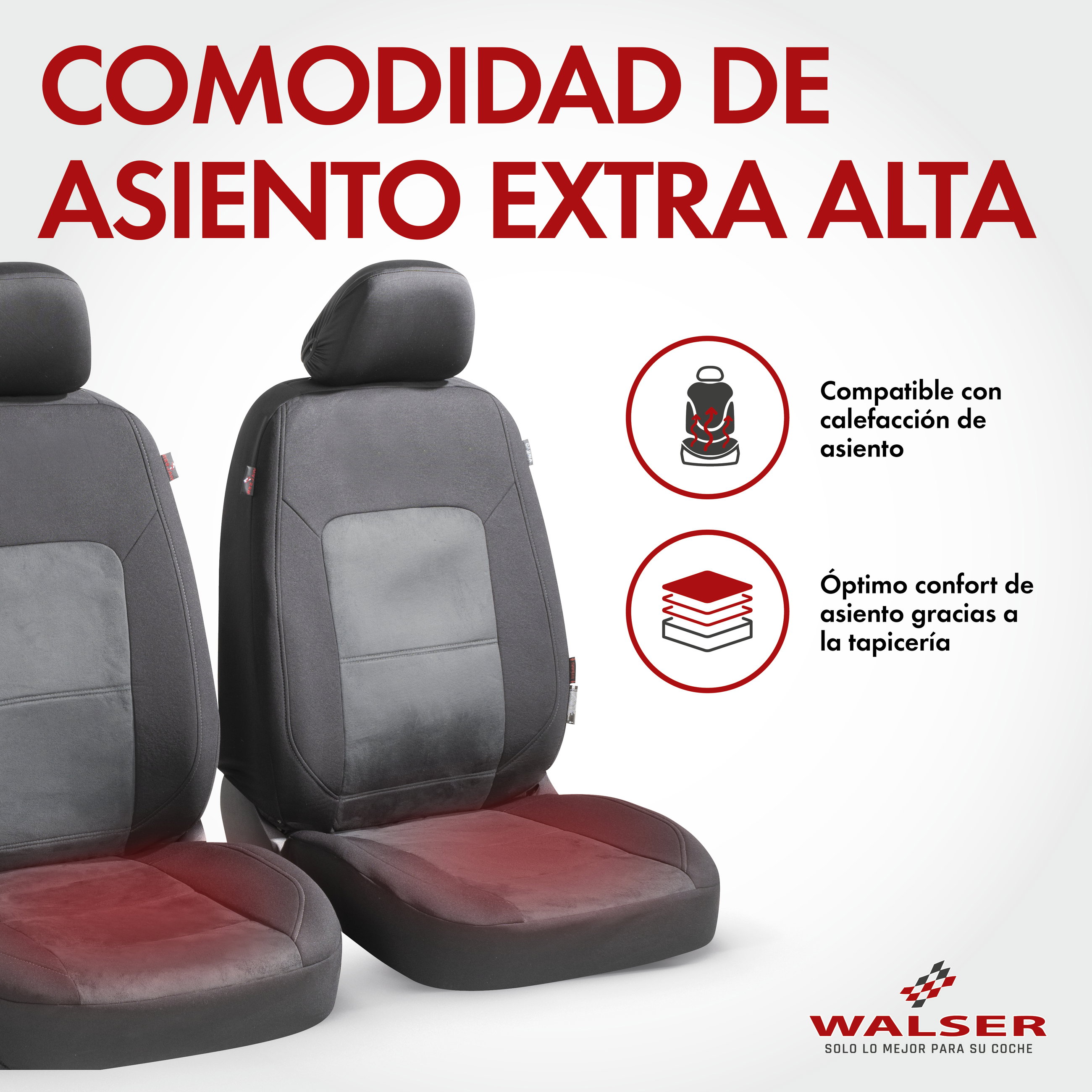 Funda de asiento ZIPP-IT Premium Ellington, fundas protectoras de coche para 2 asientos delanteros con sistema de cremallera negro/gris