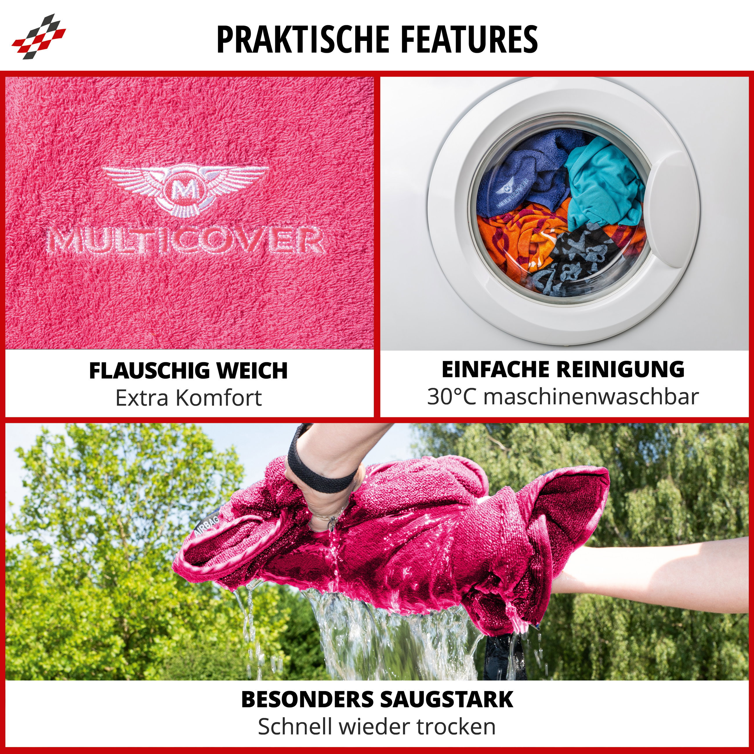 PKW-Sitzaufleger Multicover, Auto-Sitzauflage waschbar pink, 1 Stück