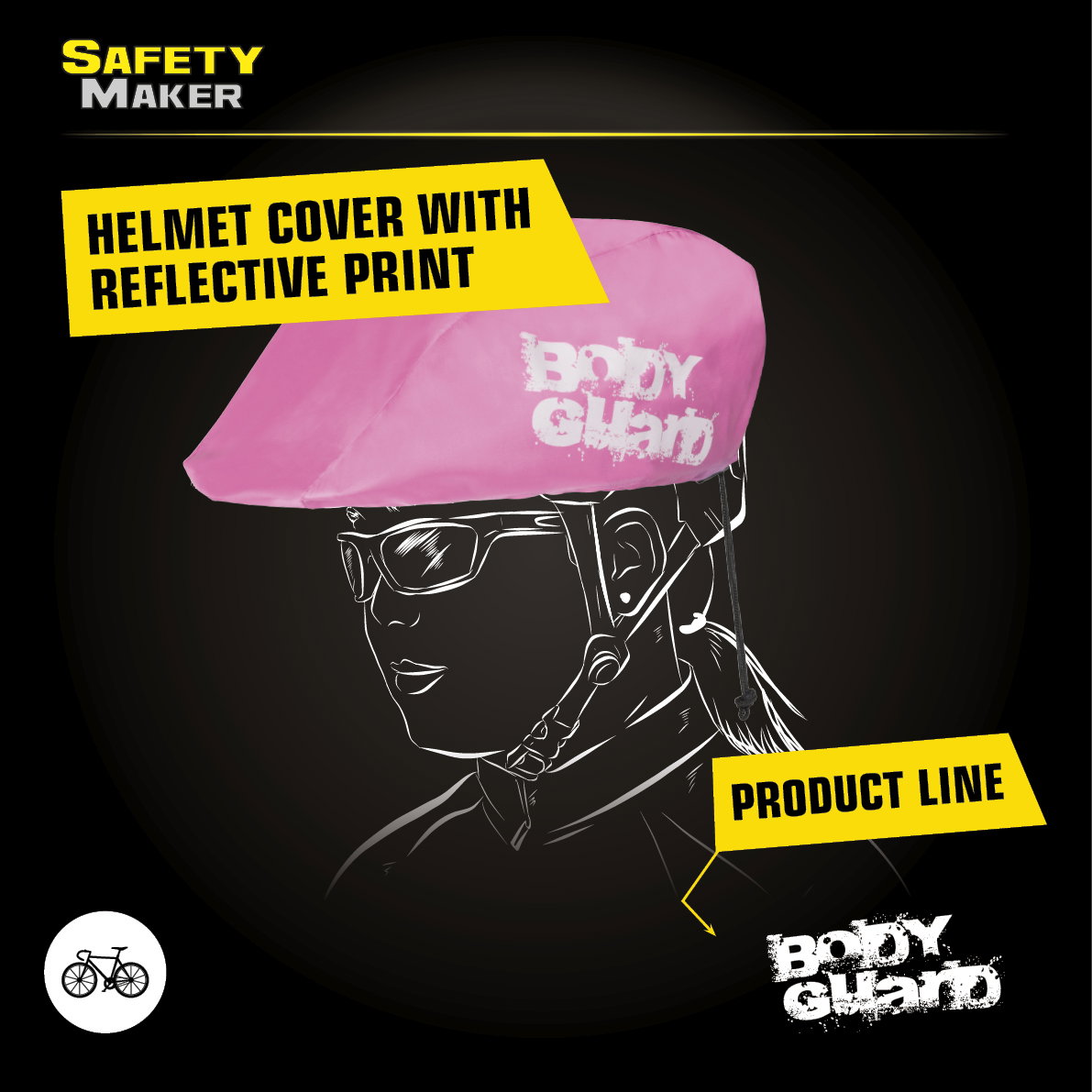 Copri casco rosa