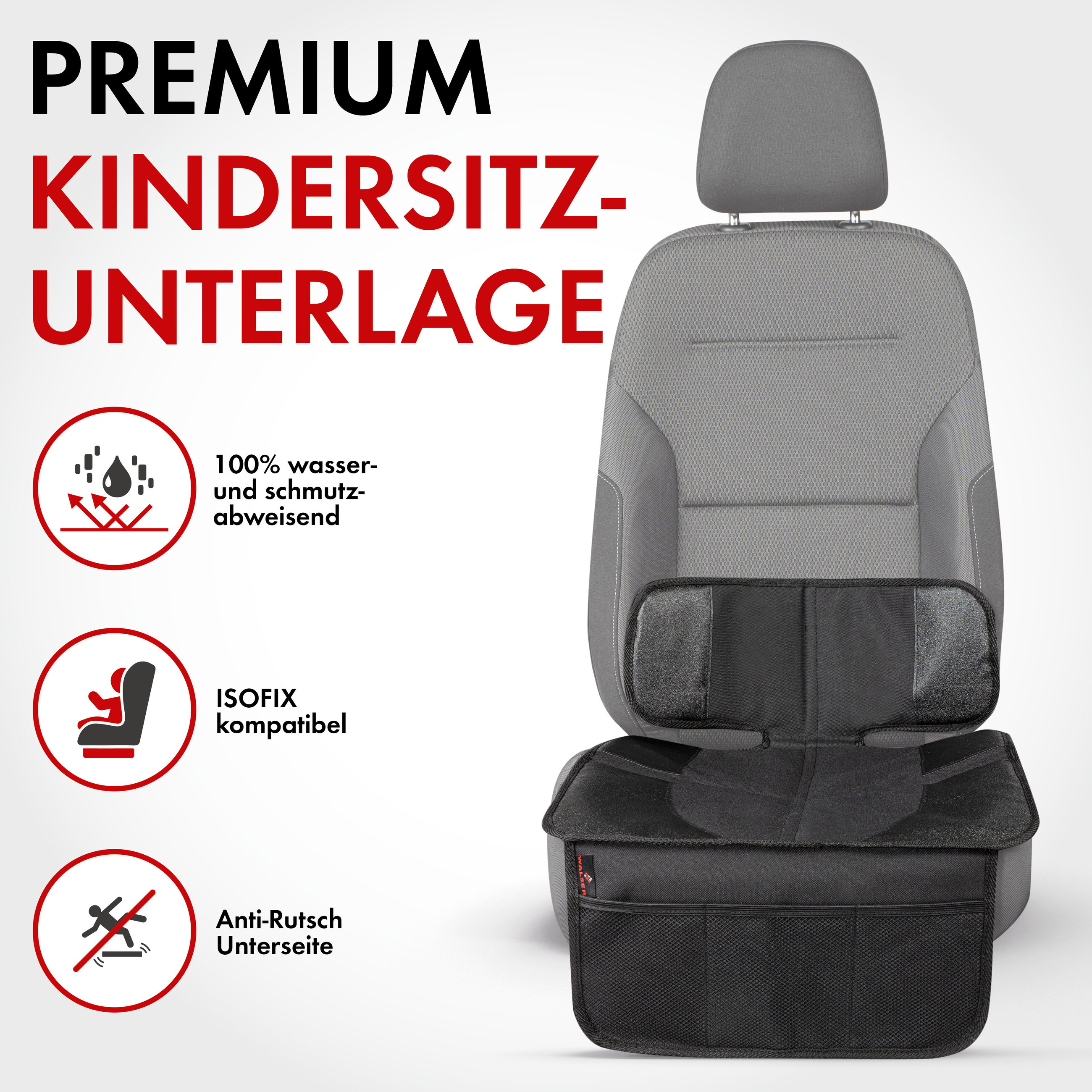 Kindersitzunterlage, Auto-Sitzunterlage, Sitzunterlage, Sitzauflage, ISOFIX kompatibel, Kindersitzunterlage, Auto-Sitzunterlage, Sitzunterlage, Isofix kompatibel, Anti-Rutsch-Unterseite
