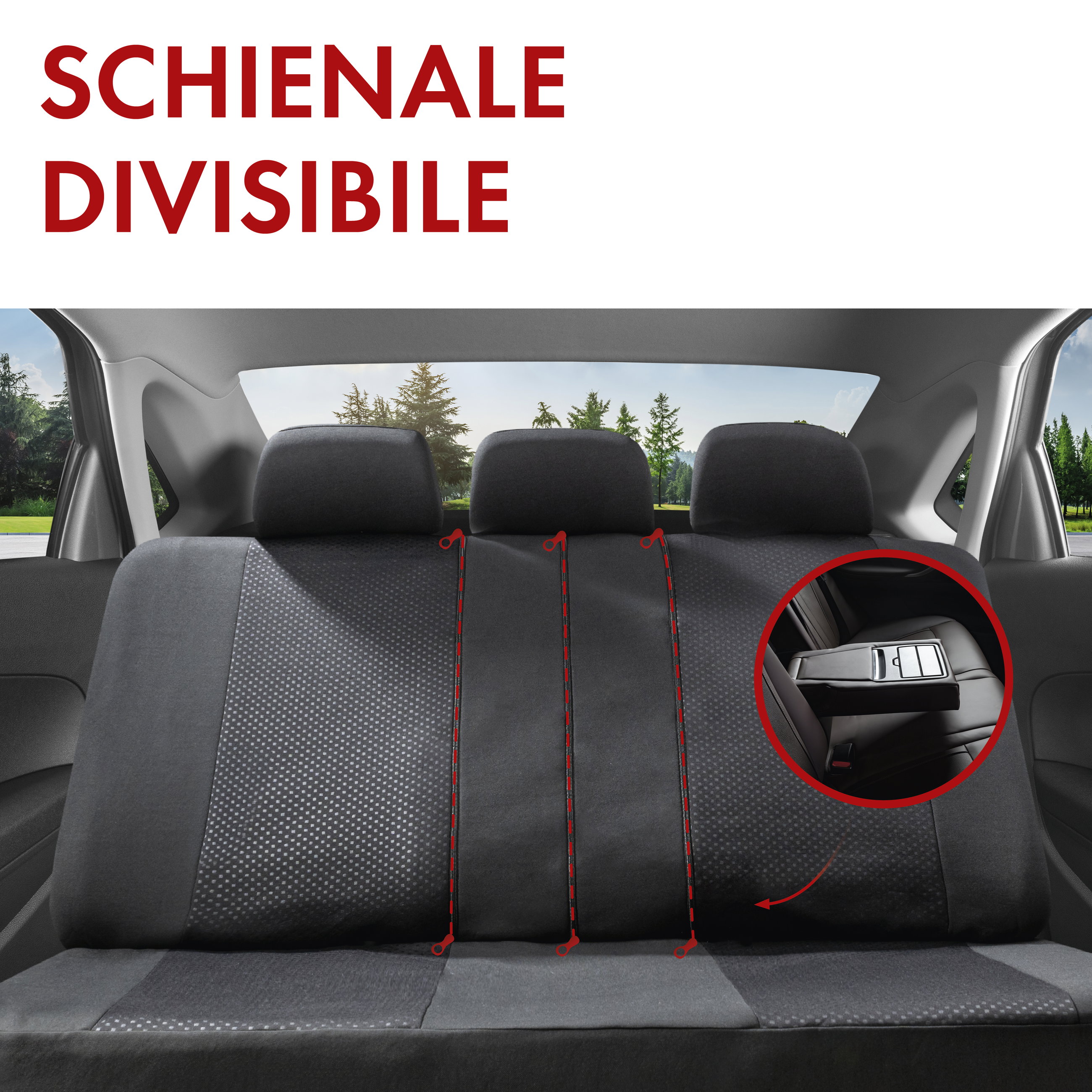 ZIPP IT Coprisedili Dundee per due sedili anteriori con sistema di chiusura lampo nero/grigio