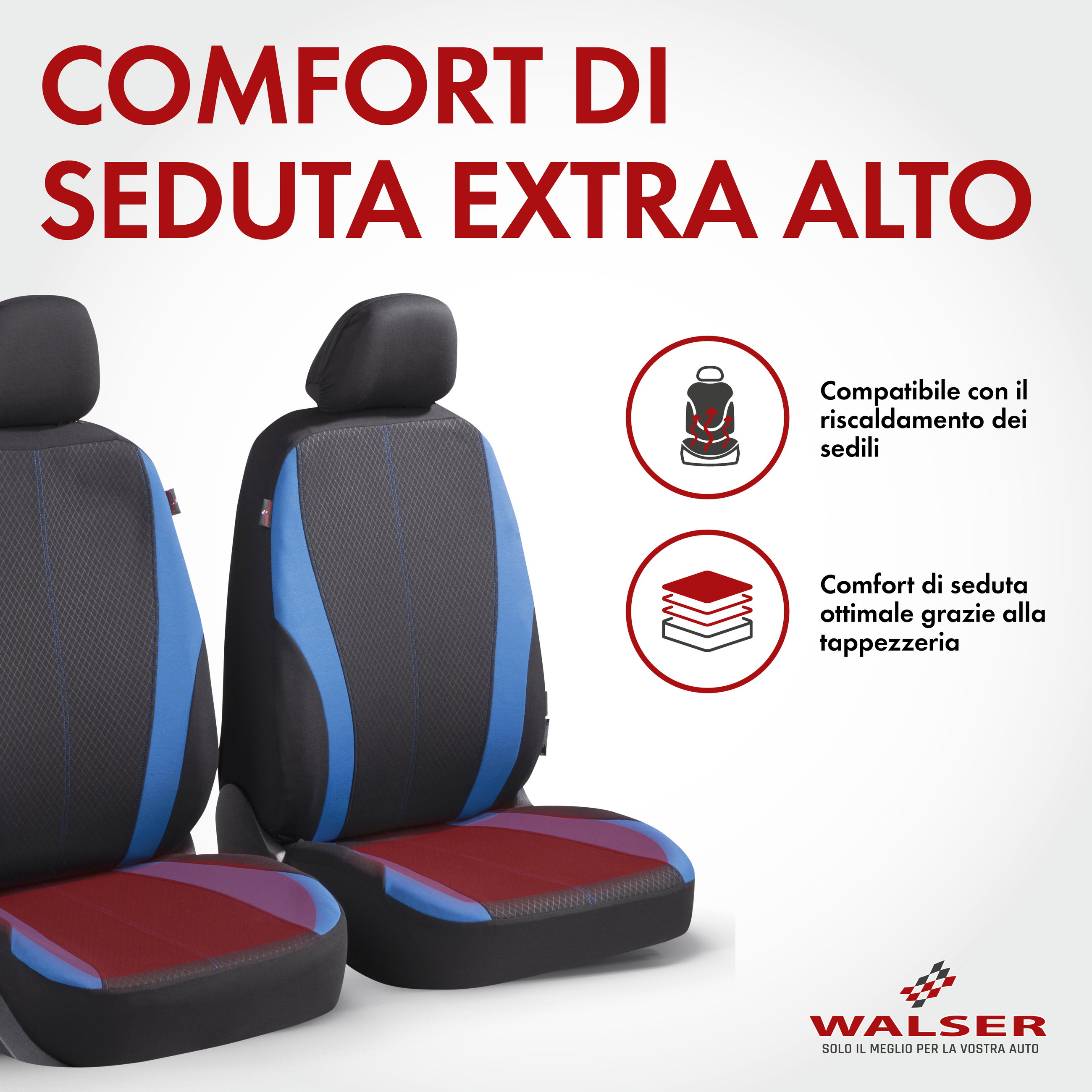 ZIPP IT Coprisedili Dundee per due sedili anteriori con sistema di chiusura lampo nero/grigio