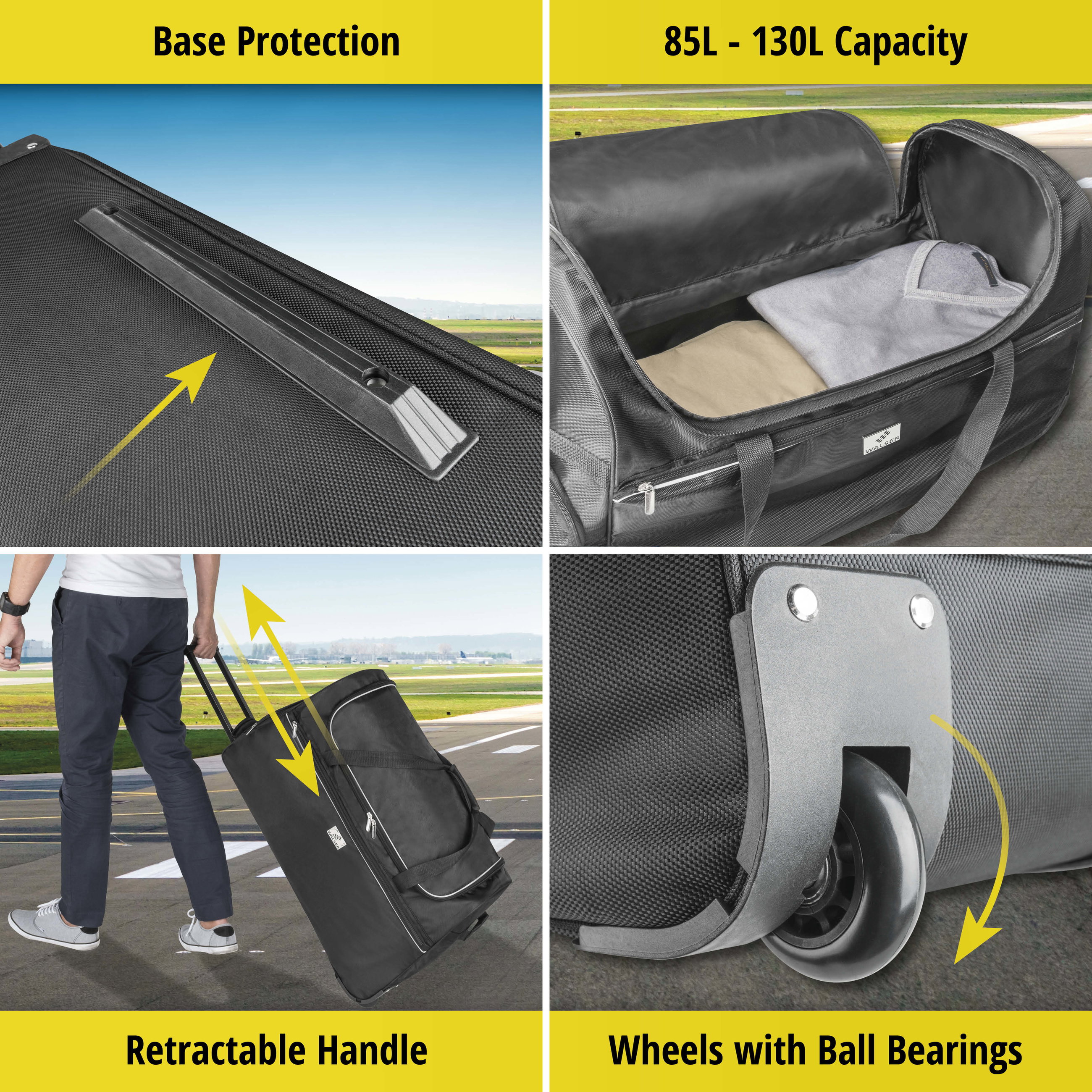Carbags Travel Bag Set for Audi A4 Avant B9 black