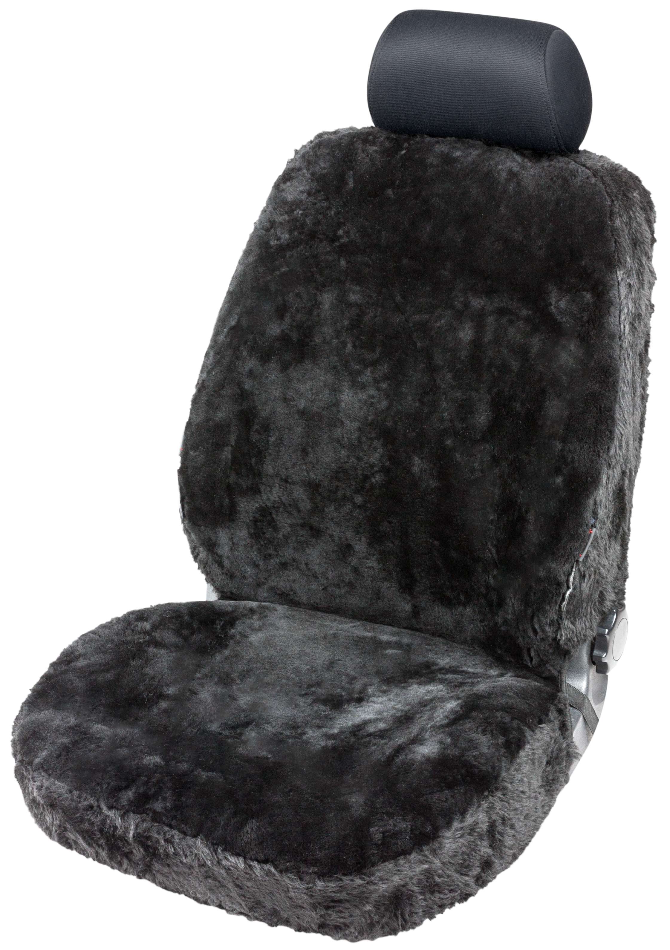 Car Seat cover Nineve made of lambskin black with ZIPP IT system, 1 piece