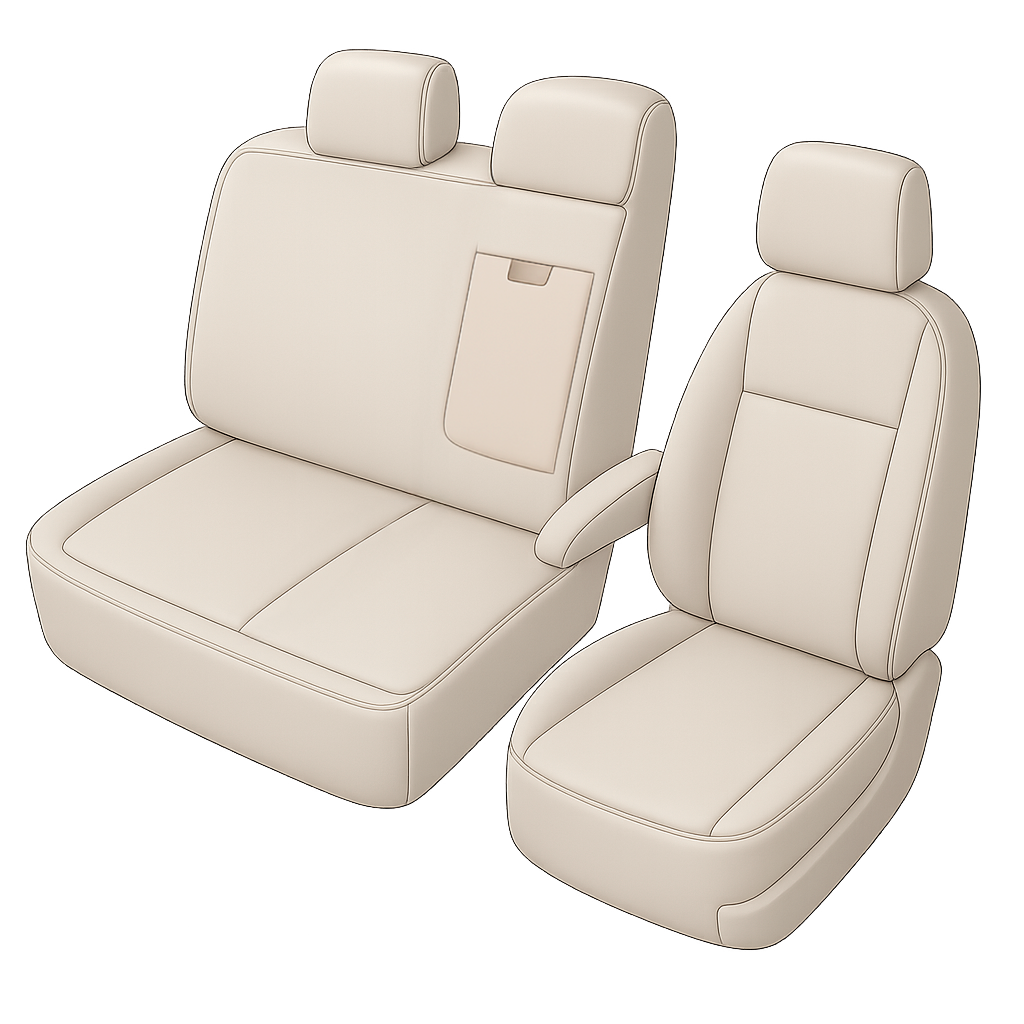 Premium Housse de siège pour Peugeot Expert 2016- auj., 1 housse de siège simple avant + housse d'accoudoir, 1 couverture de banc double