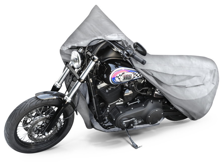 Bâche de protection pour moto All Weather L, Bâche de protection pour moto, Garage pour moto étanche - 250x100x130 cm argent