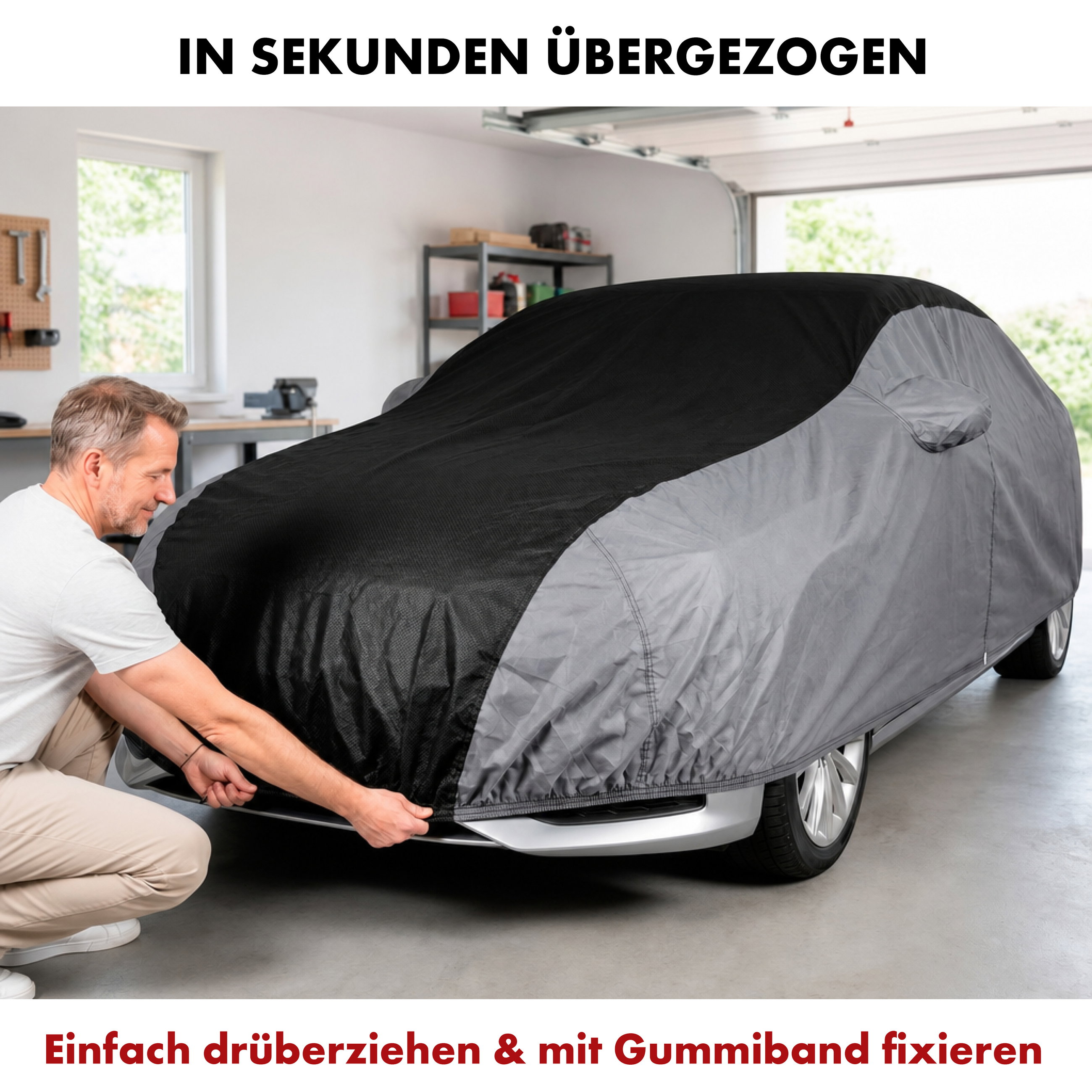 Autoplane Indoor Eco, PKW-Abdeckplane Größe 2 PKW schwarz