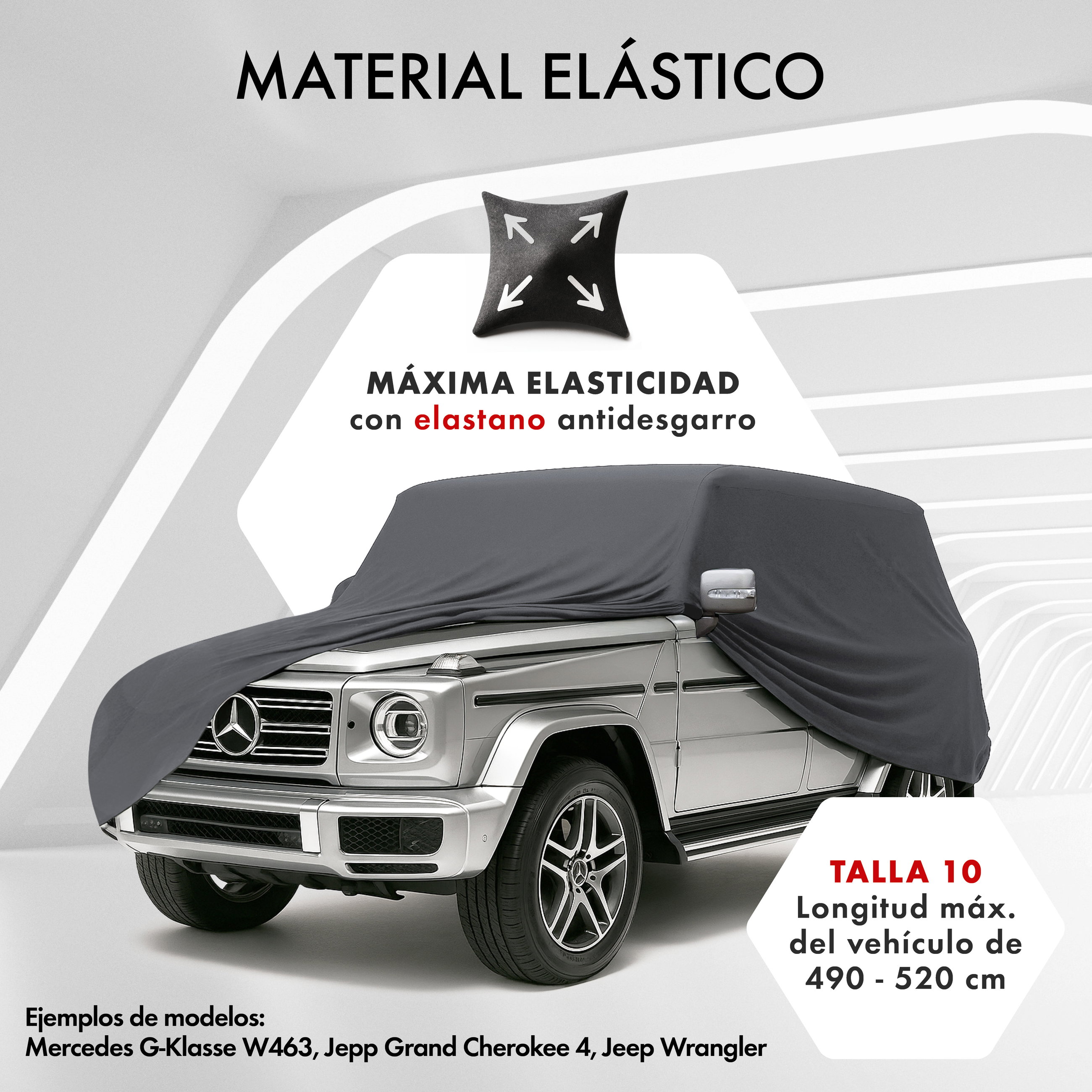 Funda de coche interior Stretch Plus, cubierta protectora de coche talla 10 SUV/furgoneta antracita