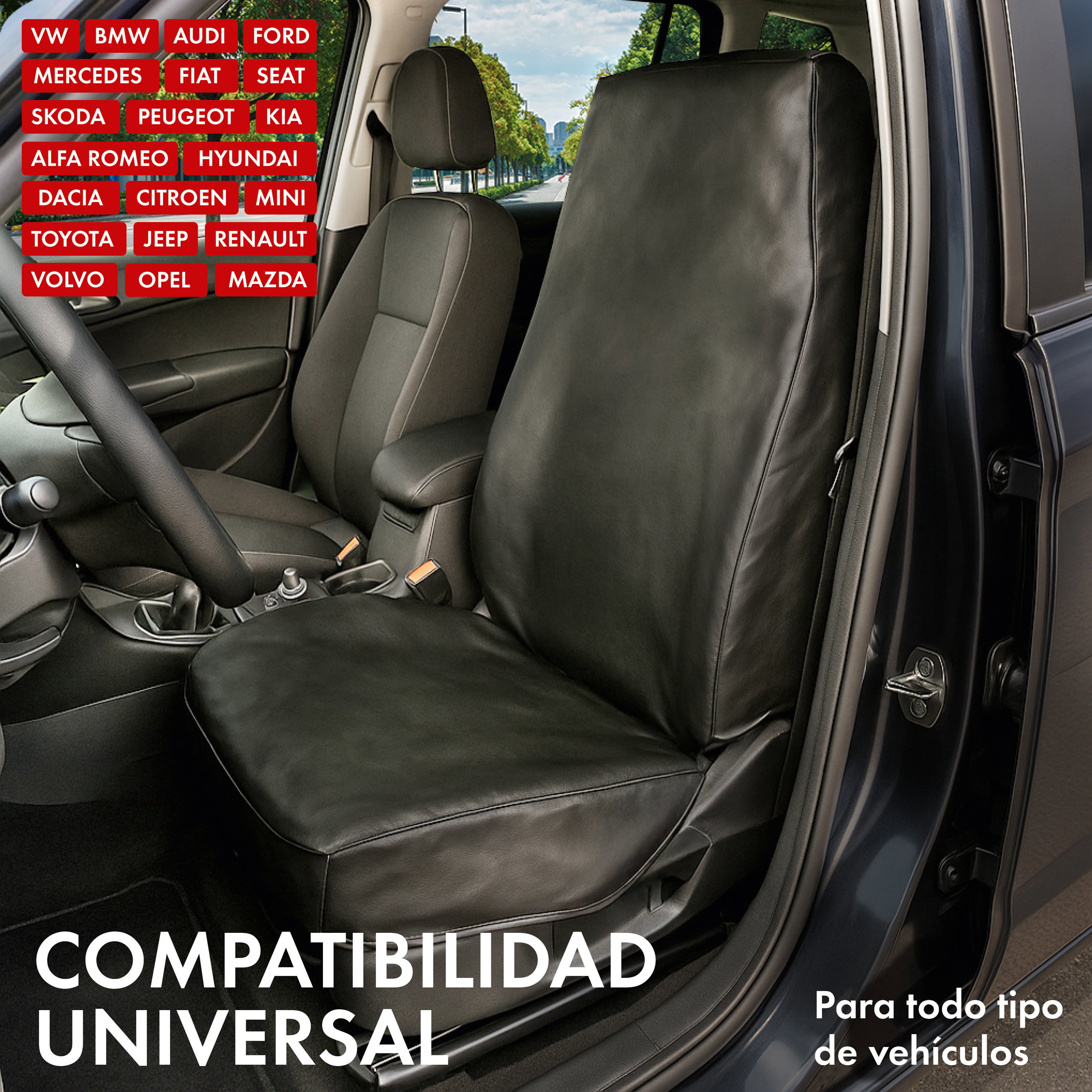 Protector de asiento de coche Clean Tony, protector para asiento delantero, funda de taller de cuero sintético, 1 pieza