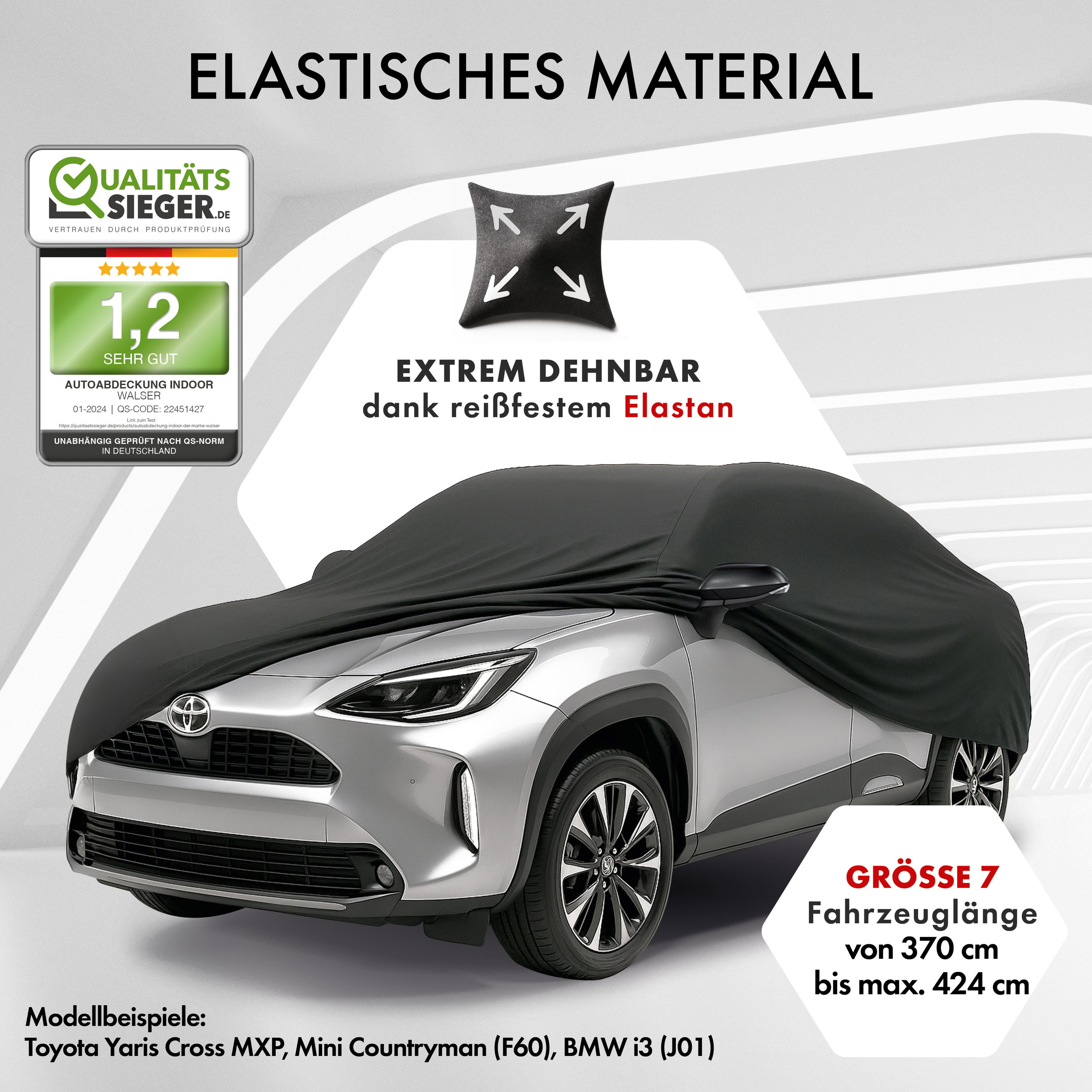 Autoplane Indoor Stretch Plus, PKW-Abdeckplane Größe 7 SUV/VAN schwarz