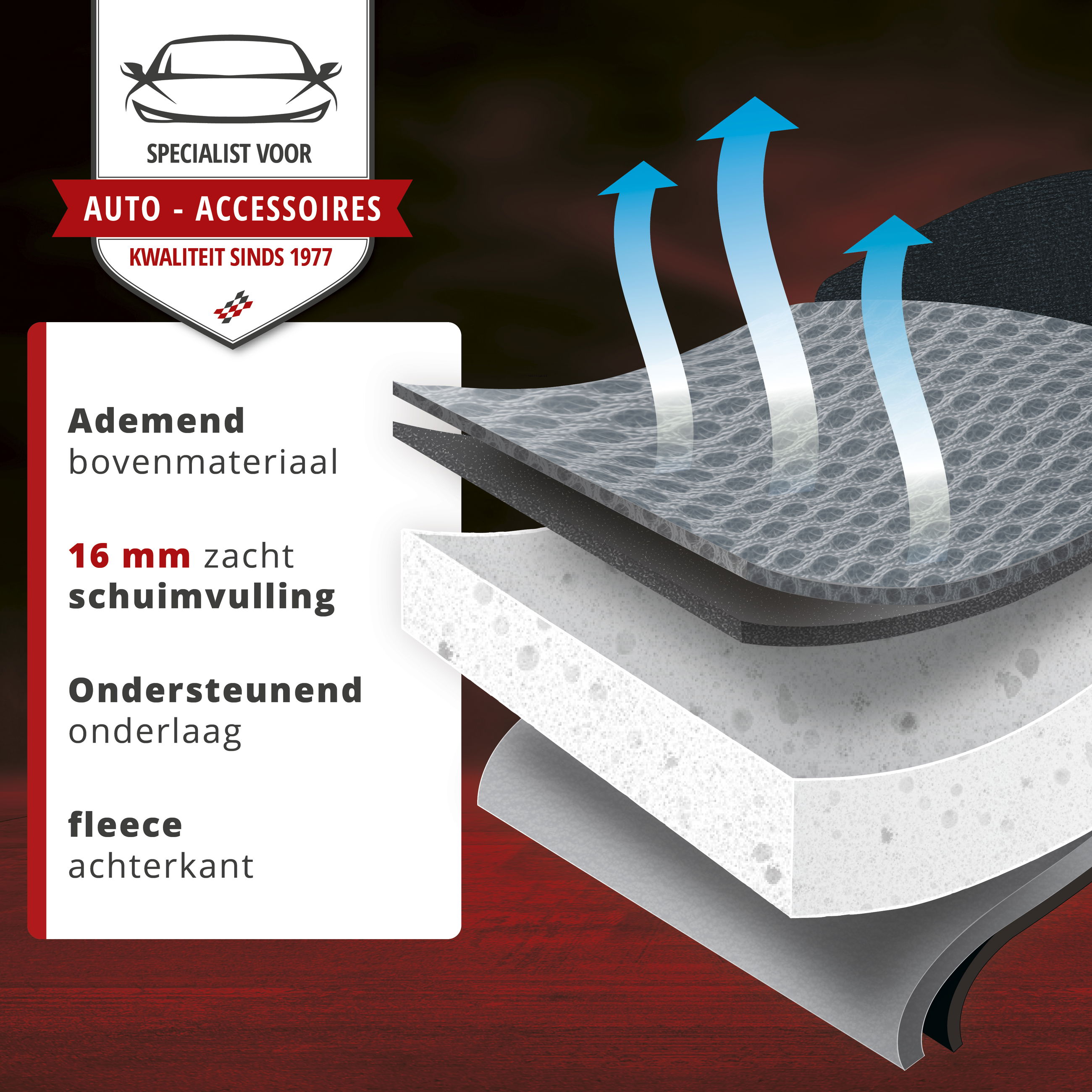 Stoelhoes Grafis, universele stoelhoes auto zwart-grijs, 1 stuk