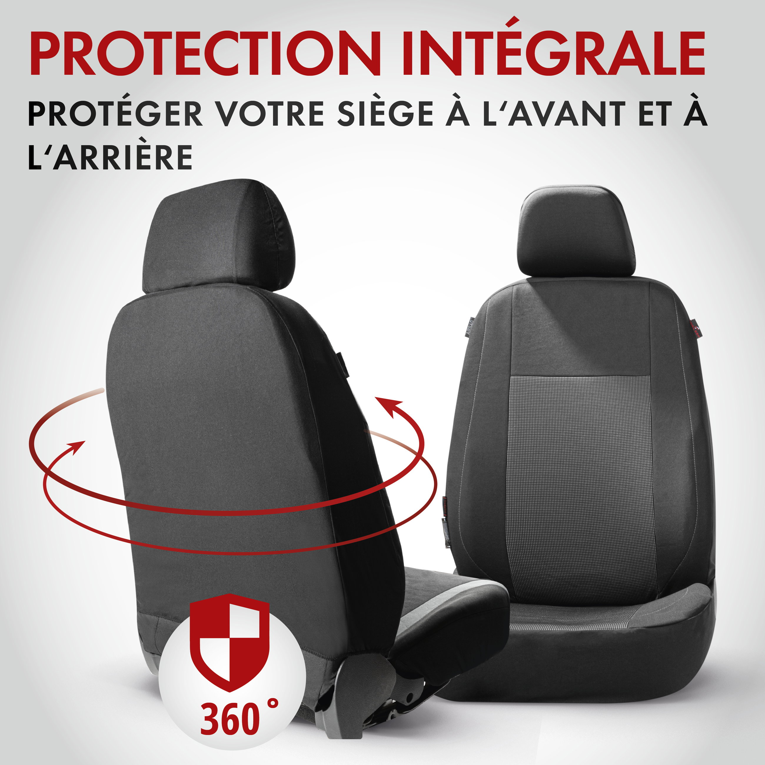 ZIPP IT Premium Housse de sièges Ardwell complet avec système de fermeture éclair noir/gris