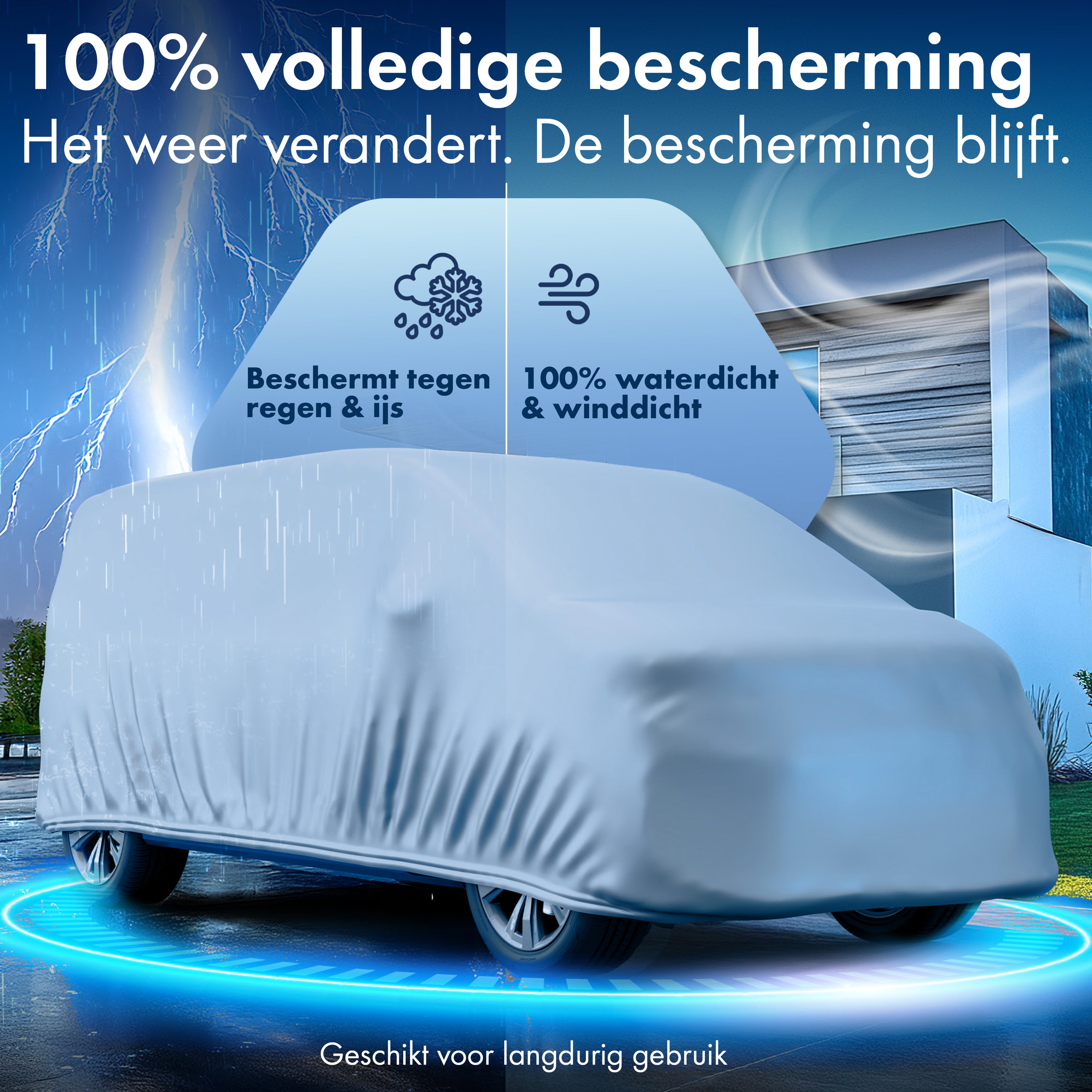 Dekzeil voor auto All Weather, Bus dekzeil Maat 11 zilver