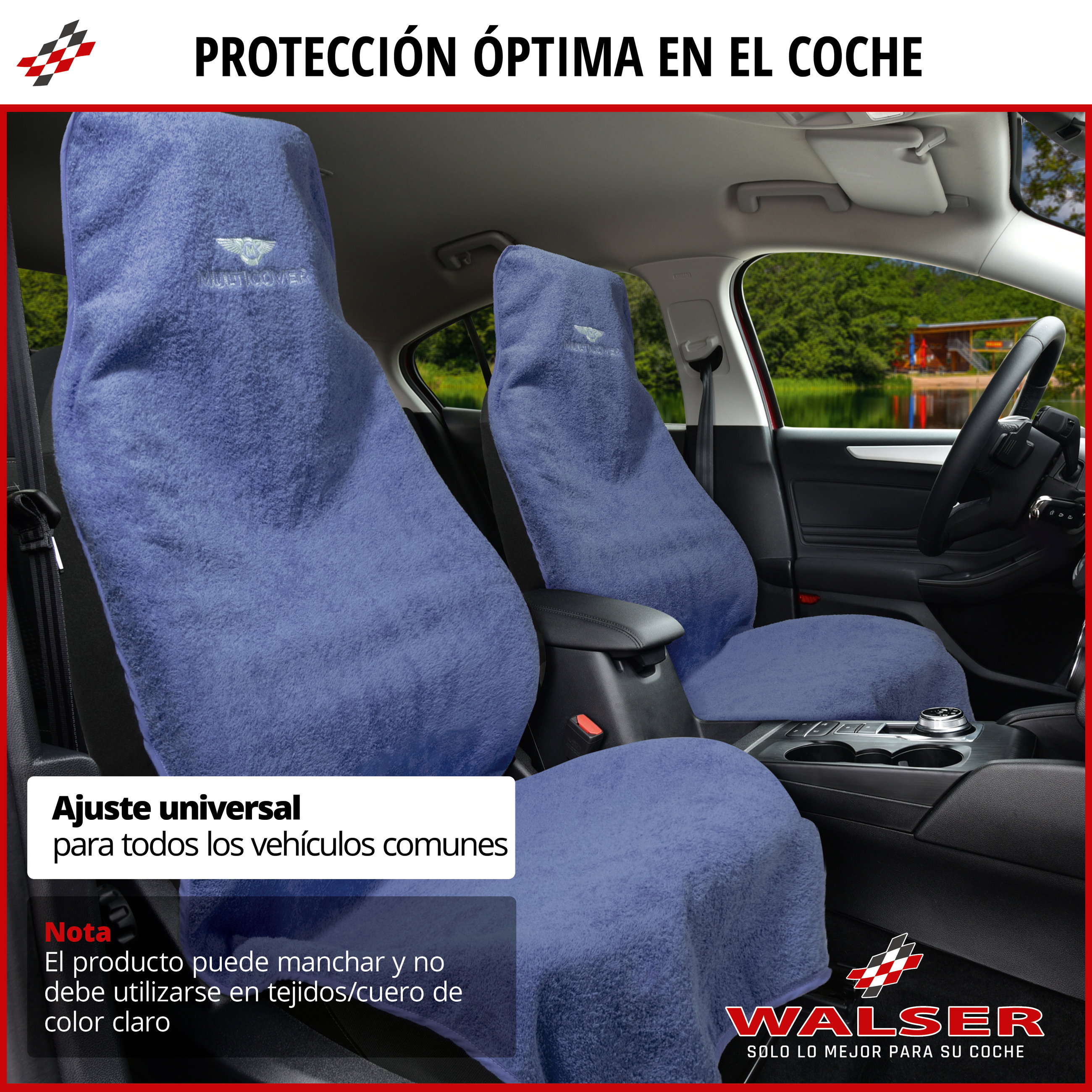 Coche-protector de asiento Multicover, coche-cojín de asiento lavable marineblau, 1 pieza