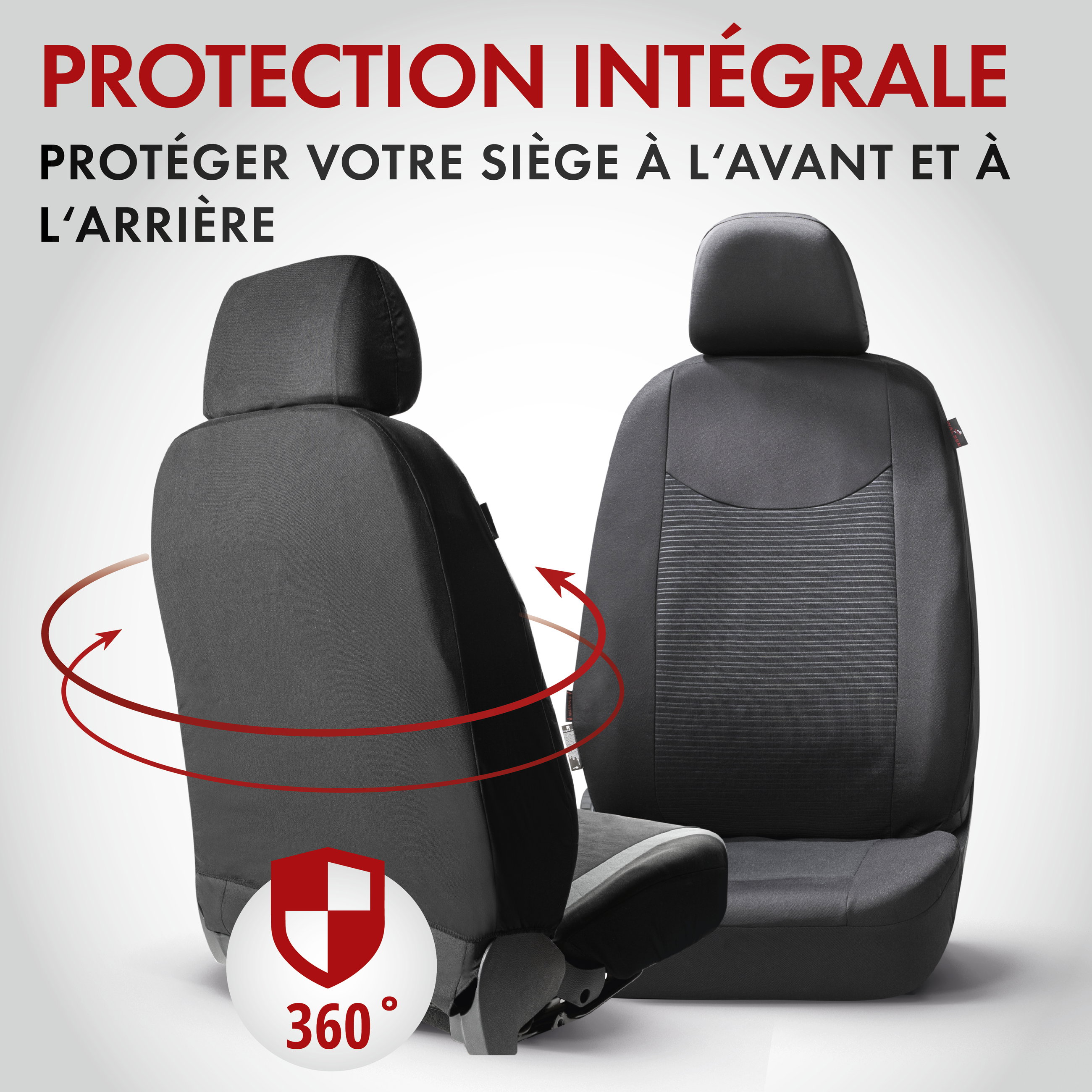 ZIPP IT Housse de sièges Speedway pour deux sièges avant avec système de fermeture éclair noir
