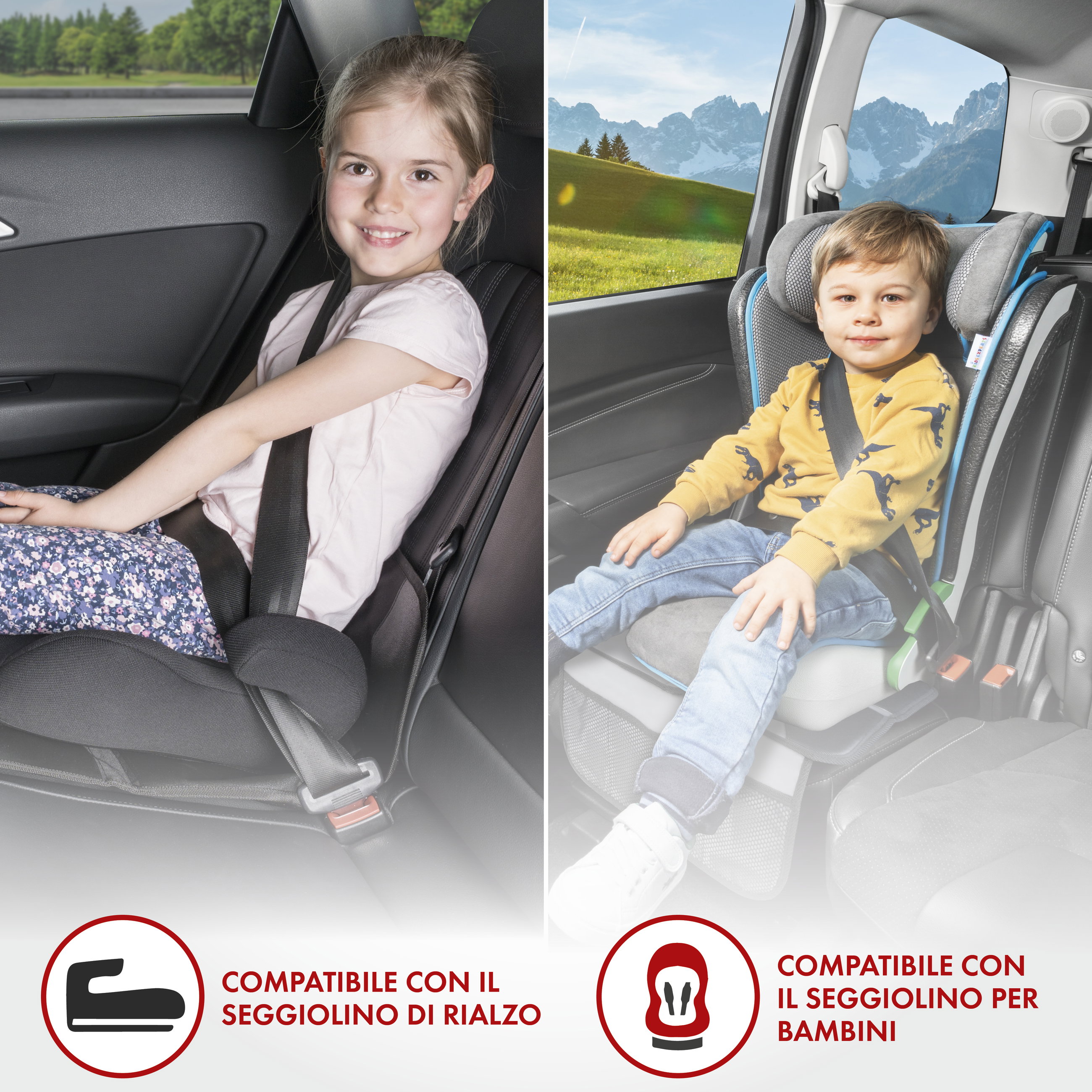 Cuscino per seggiolino Tidy Fred, cuscinetto protettivo per bambini grigio/nero