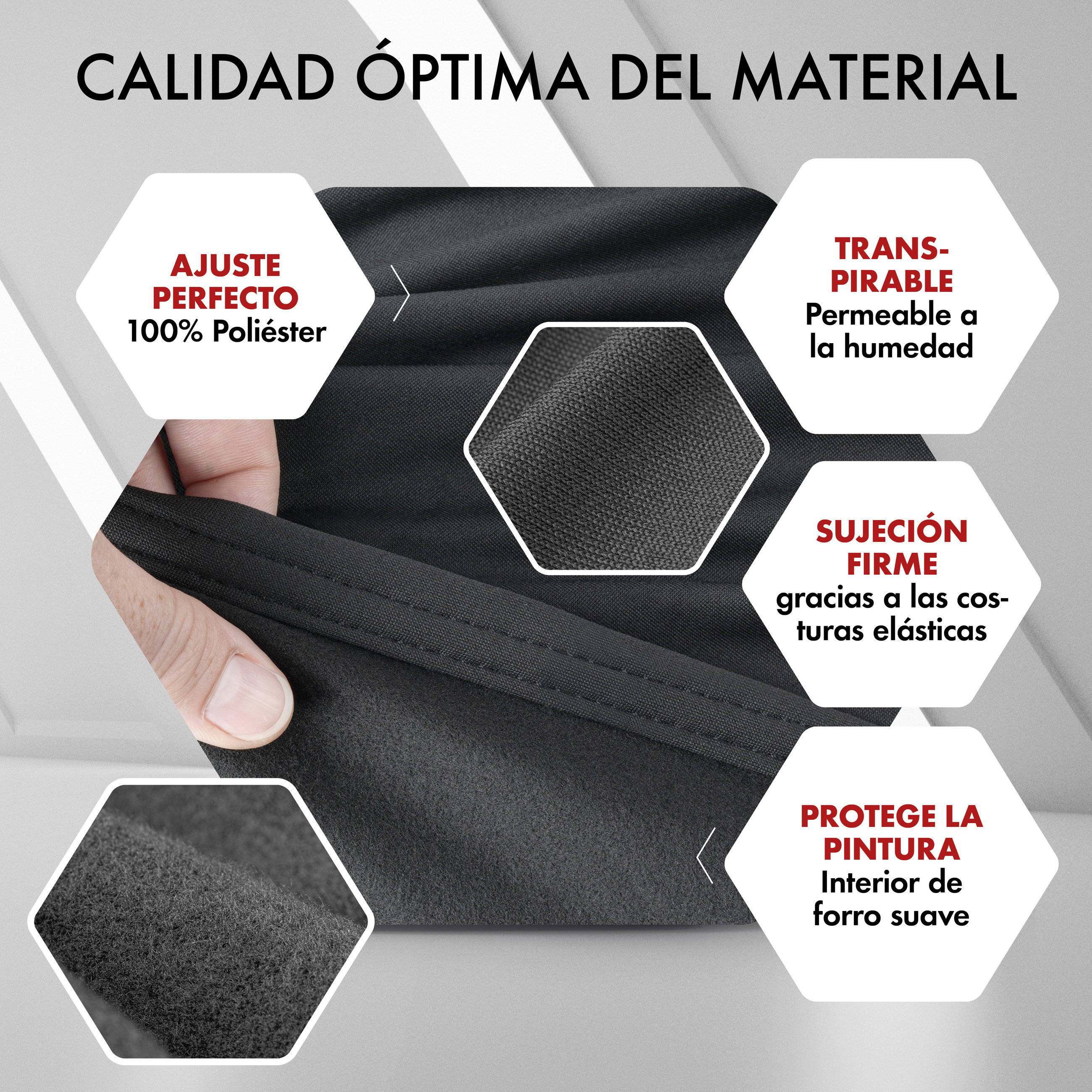 Funda de coche interior Stretch, cubierta protectora de coche talla 2 coche antracita
