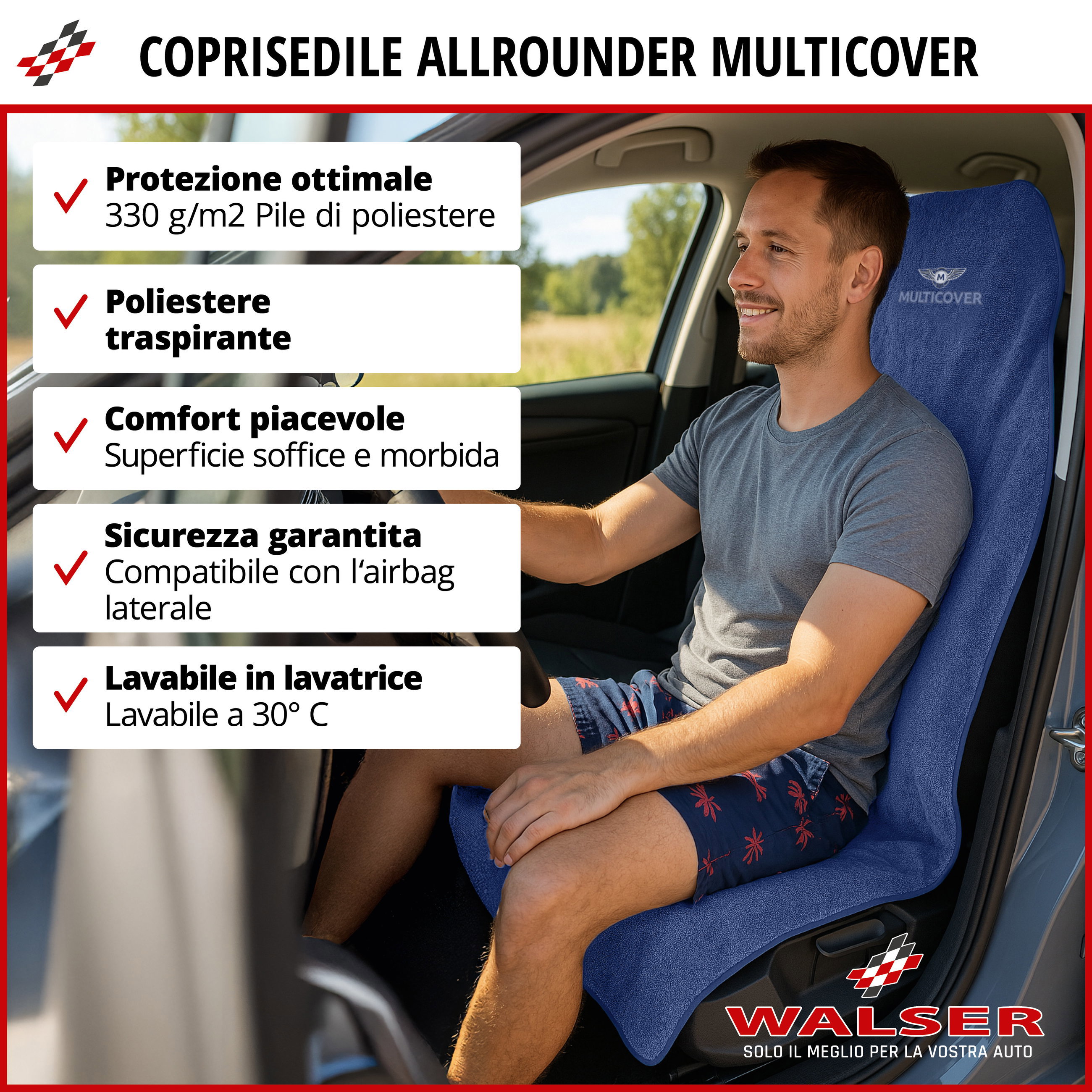 Coprisedili Multicover blu marino, 1 pezzo