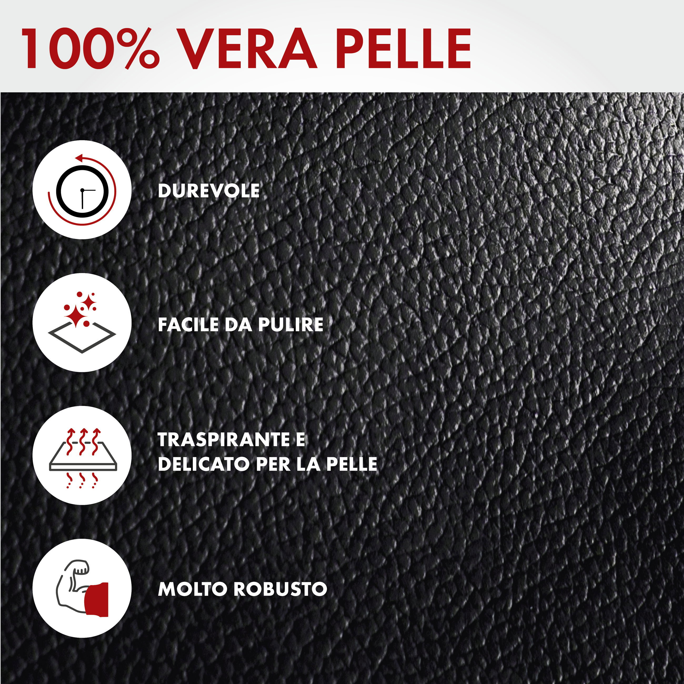 Coprisedili auto Ranger in vera pelle nera, 1 pezzo
