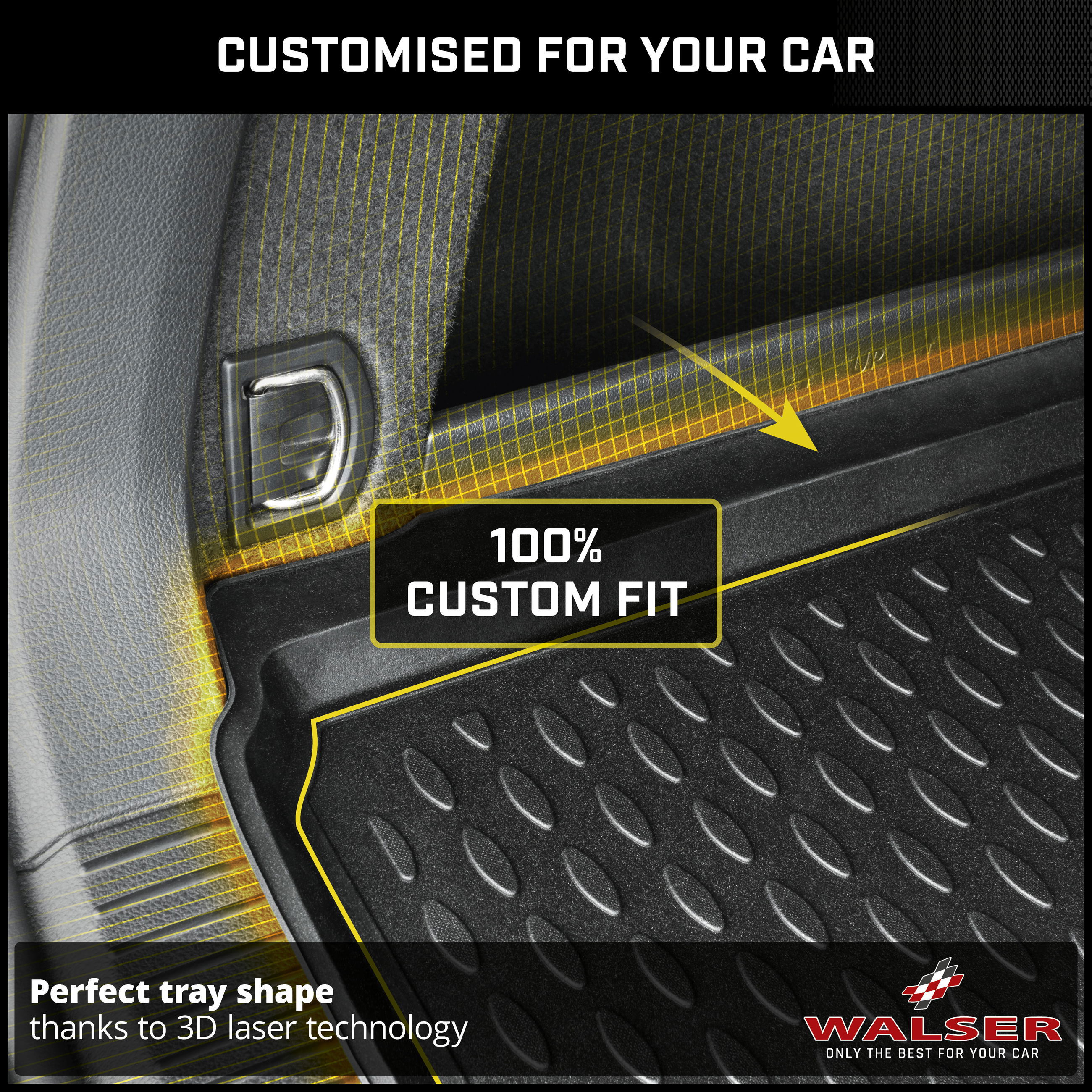 Evolution Vehicle Spares Tailored Rubber Boot Liner For Mercedes E-Class W212 2009-2016 - Black Waterproof Tray