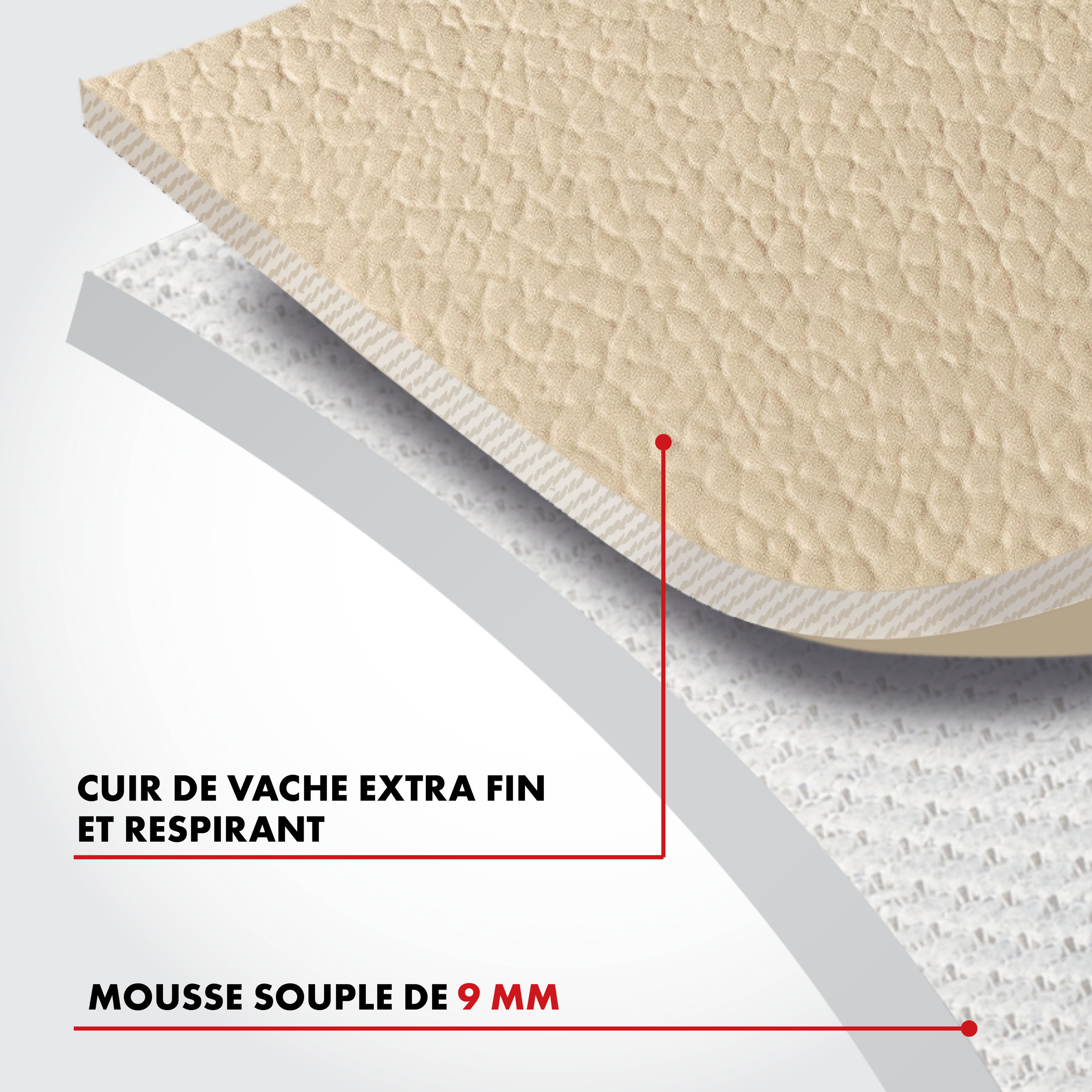 Housse de siège Billy en cuir véritable beige ZIPP-IT, 1 pièce