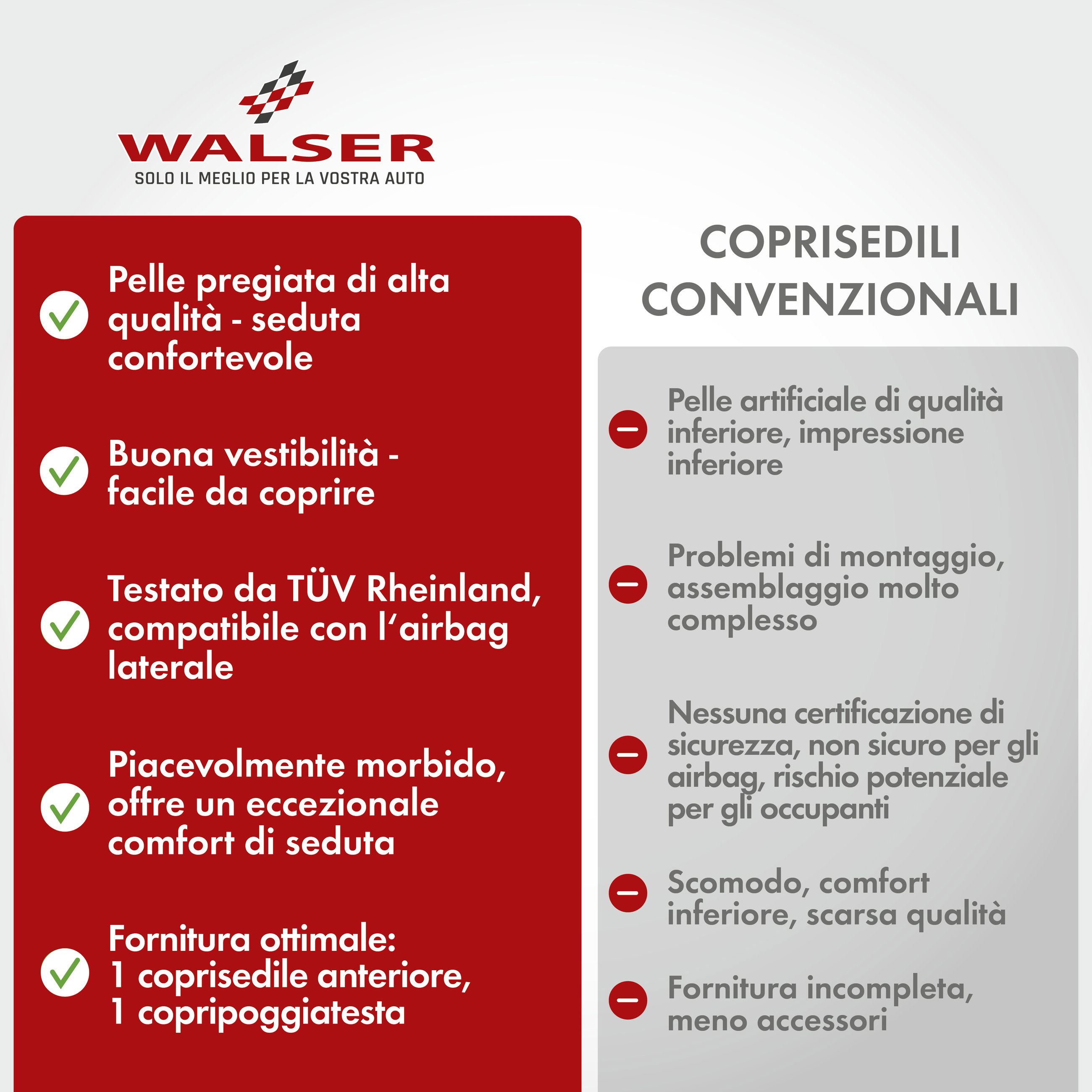 Coprisedili auto Billy in vera pelle grigio ZIPP-IT, 1 pezzo
