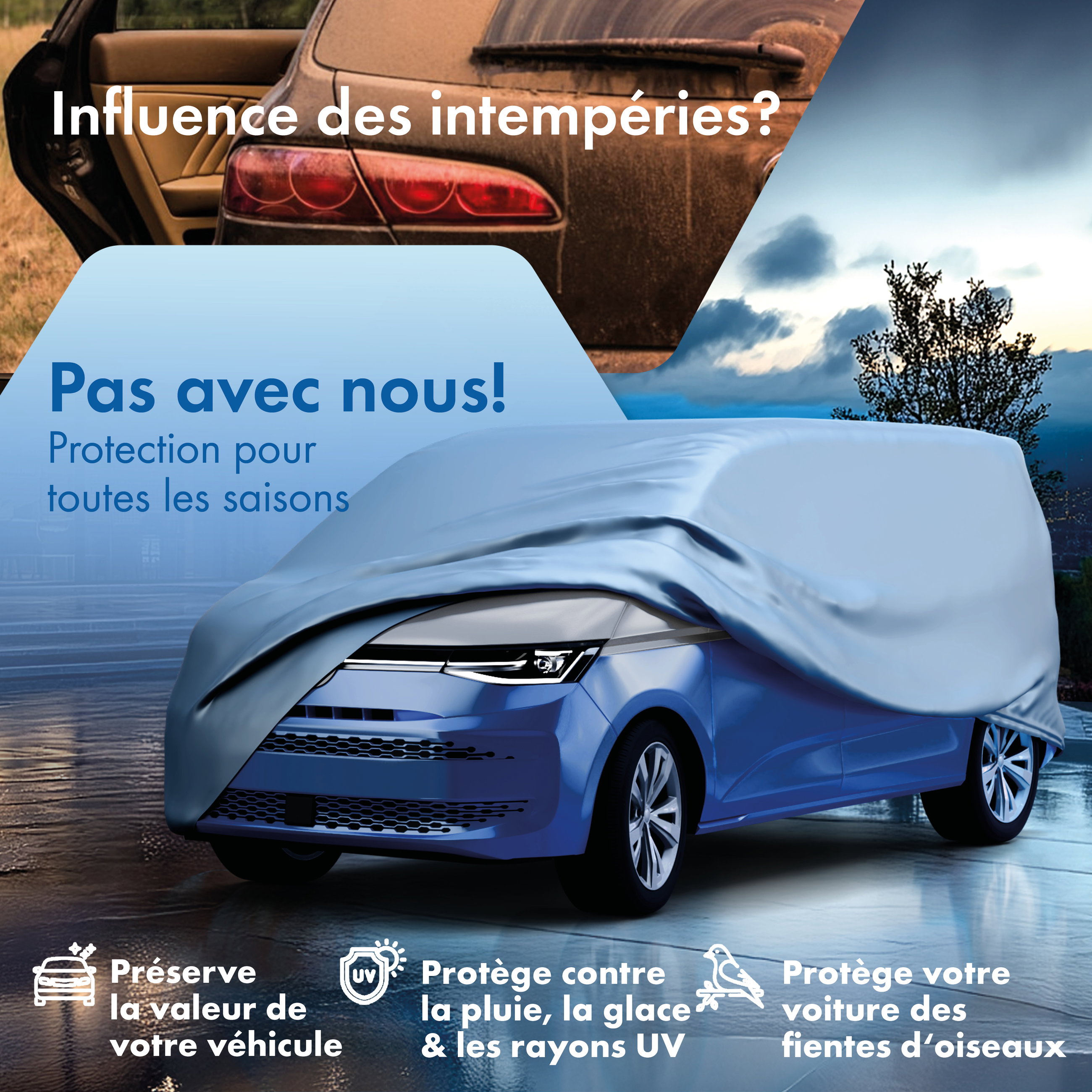 Housse de voiture All Weather, bâche pour bus taille 12 argent