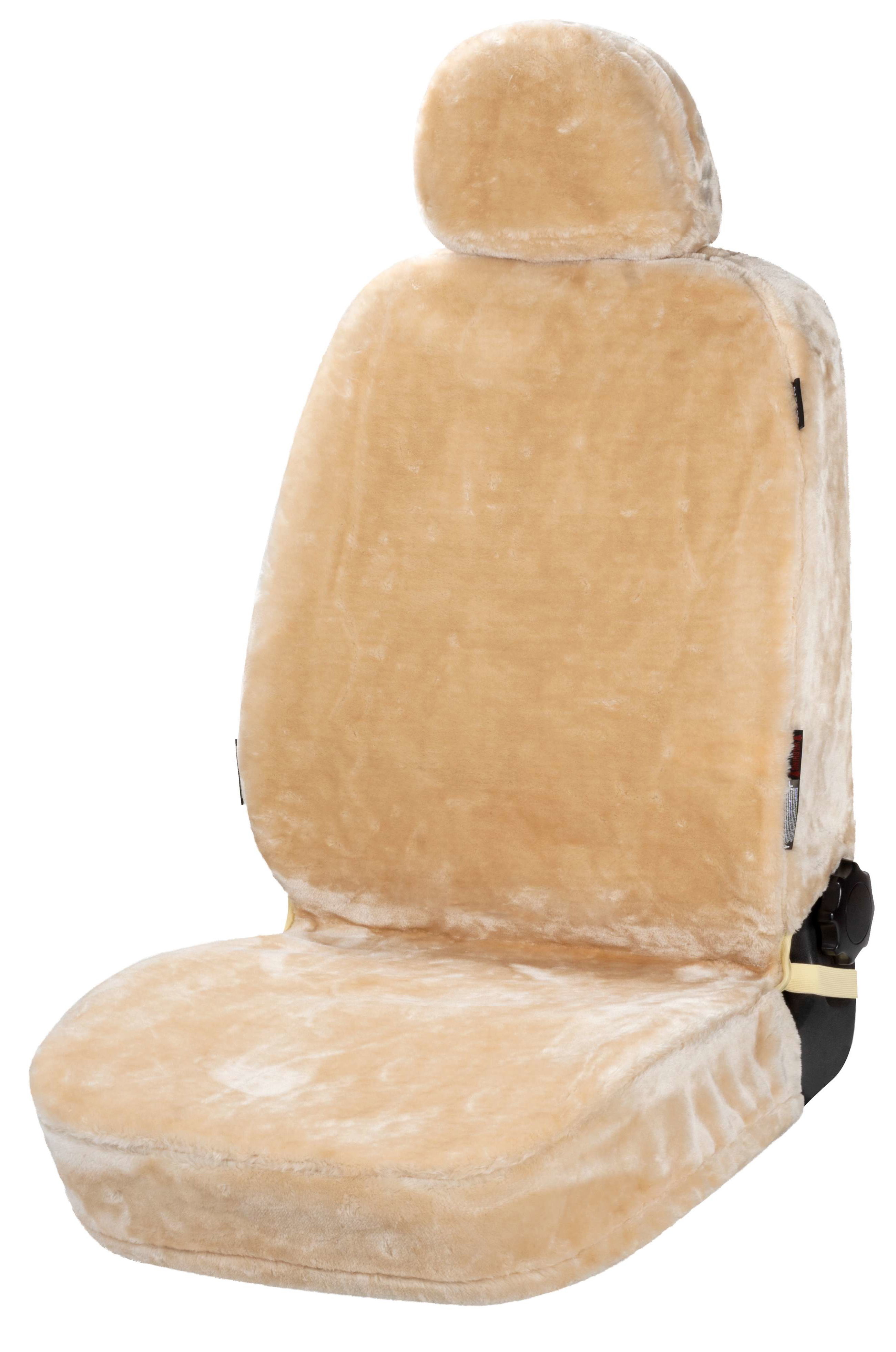 Housse de siège auto Teddy en fausse fourrure, protection de siège individuel, revêtement en fausse fourrure beige, 1 pièce