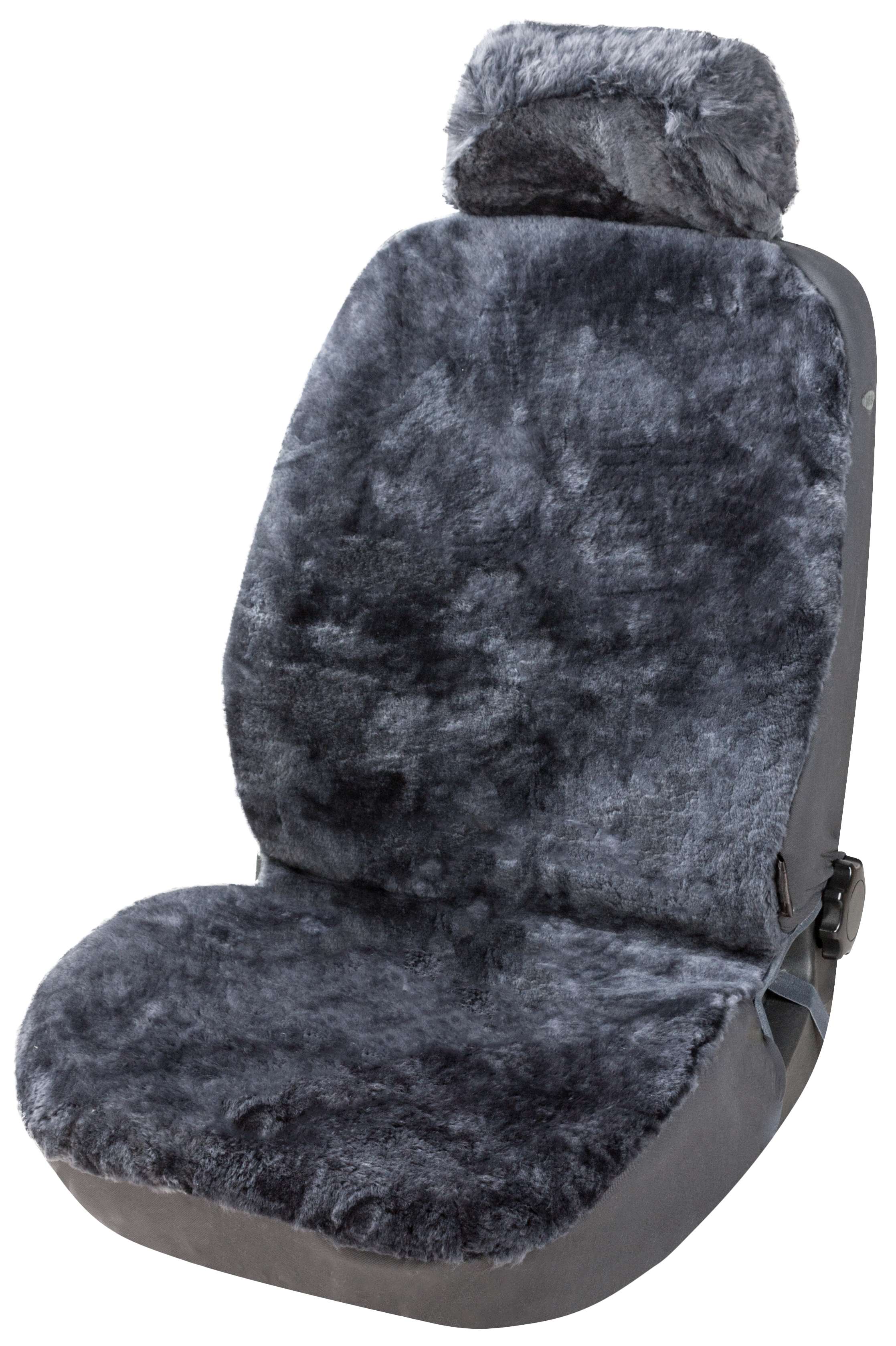 Car Seat cover Iva made of lambskin anthracite with ZIPP IT system, 1 piece