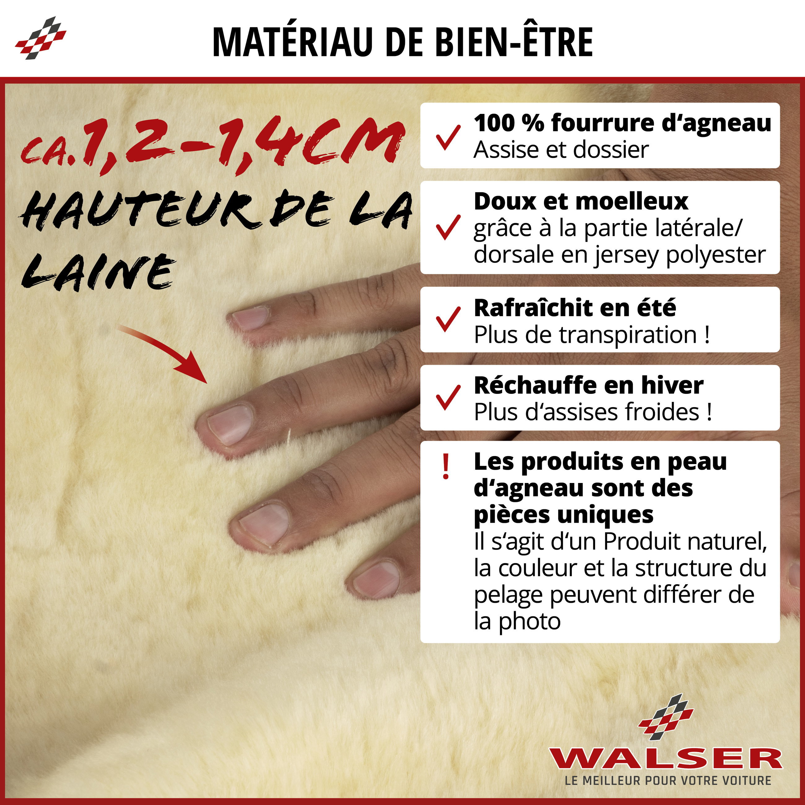 Housse de siège Zoya en agneau anthracite avec système informatique ZIPP pour les siège à haut dossier, 1 pièce