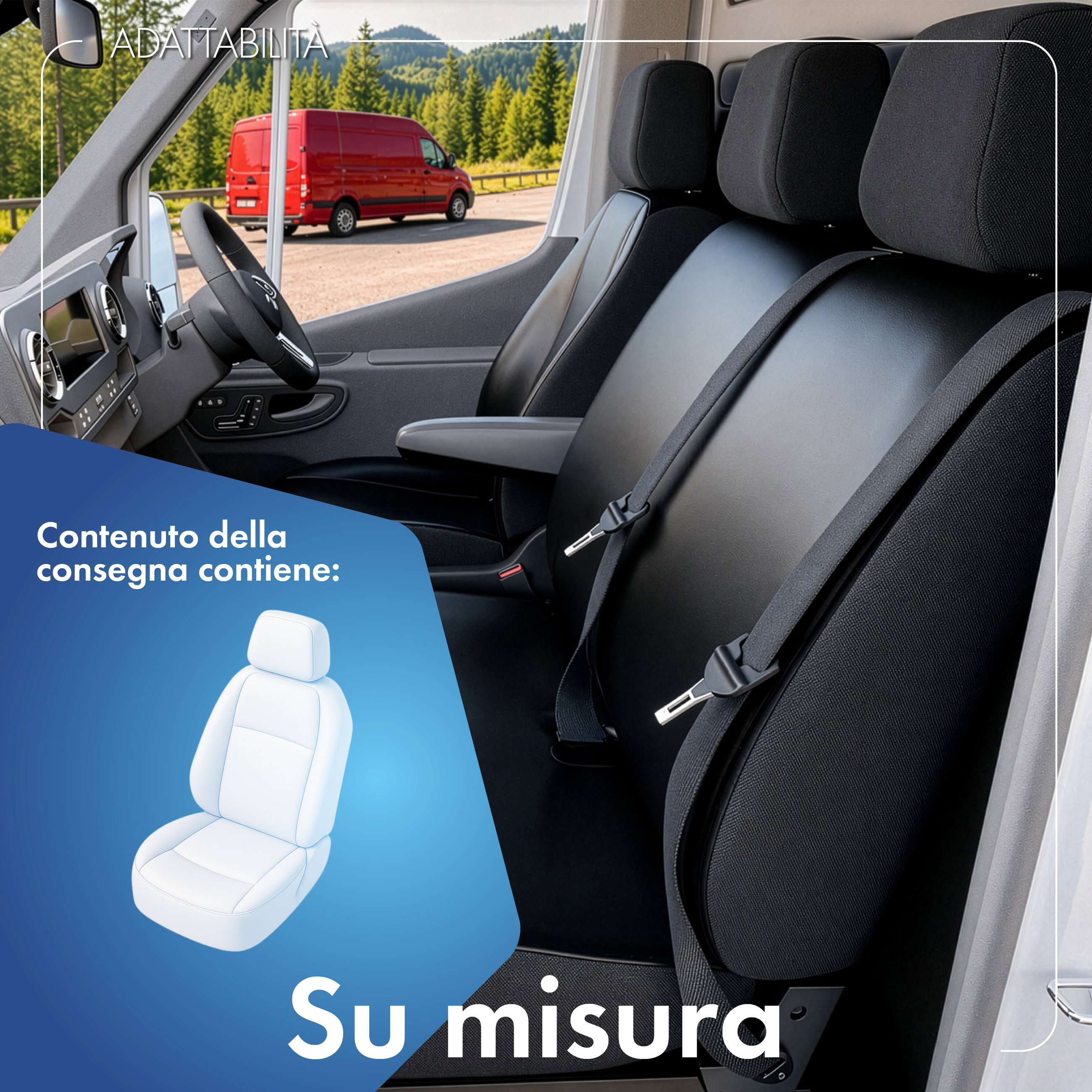 Transporter Coprisedili in similpelle per Dacia Dokker, sedile singolo conducente