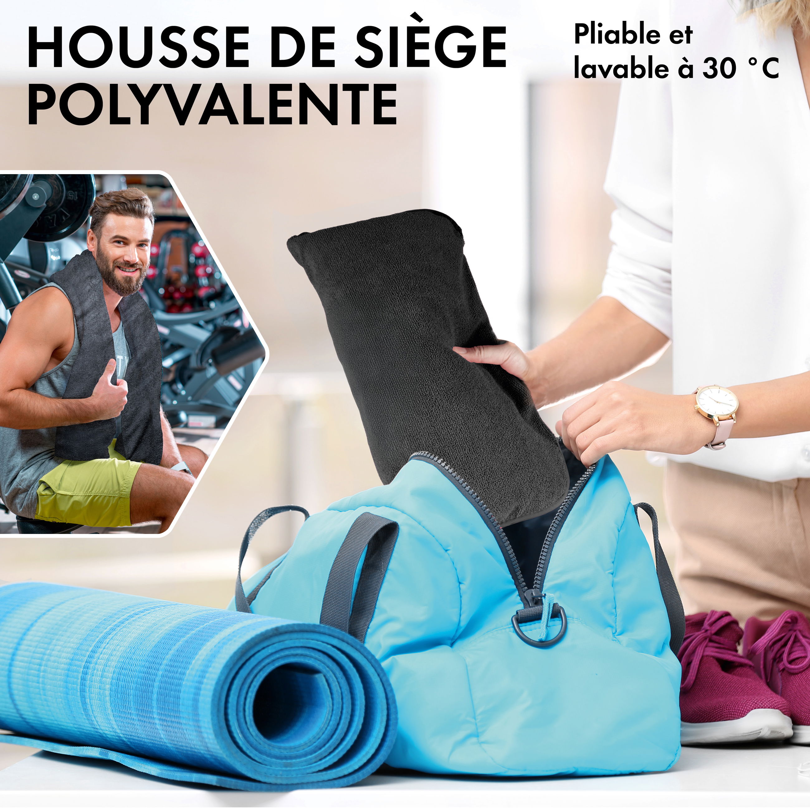 Fitness-Tasche, Yogamatte, Duffel-Tasche, Zusatzfach, Tragetasche