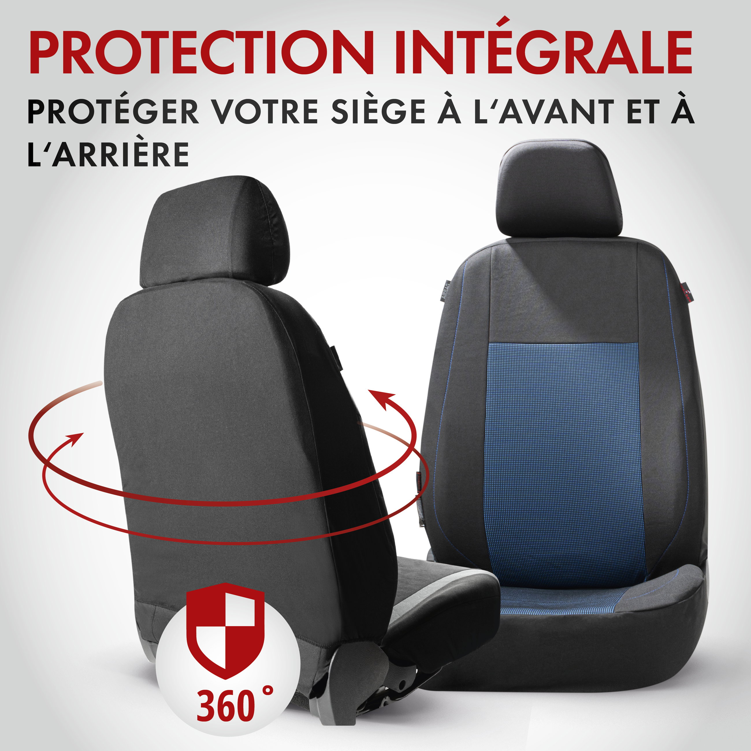 ZIPP IT Premium Housse de sièges Ardwell complet avec système de fermeture éclair noir/bleu