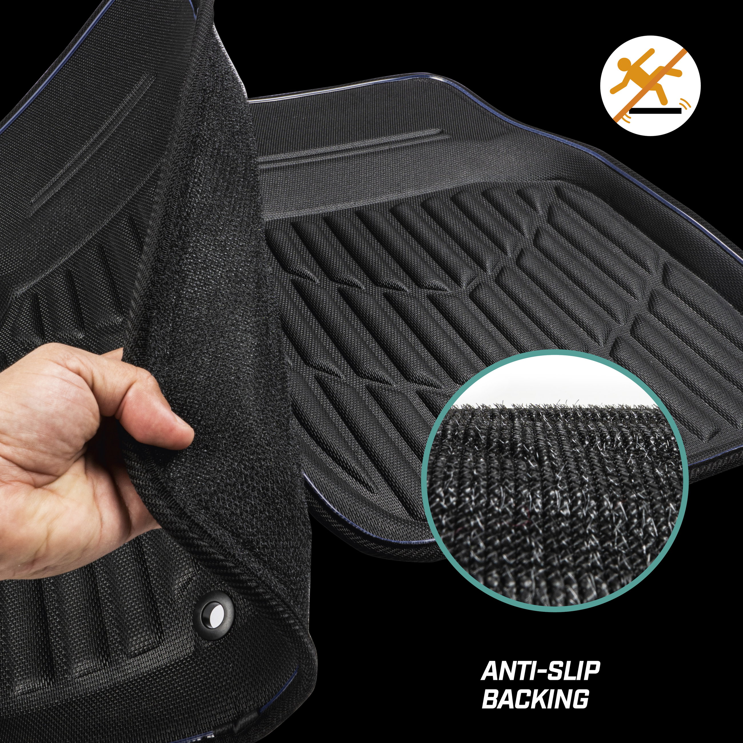 LED rubber mat Glow with colour selection, various light functions and remote control for ambient lighting