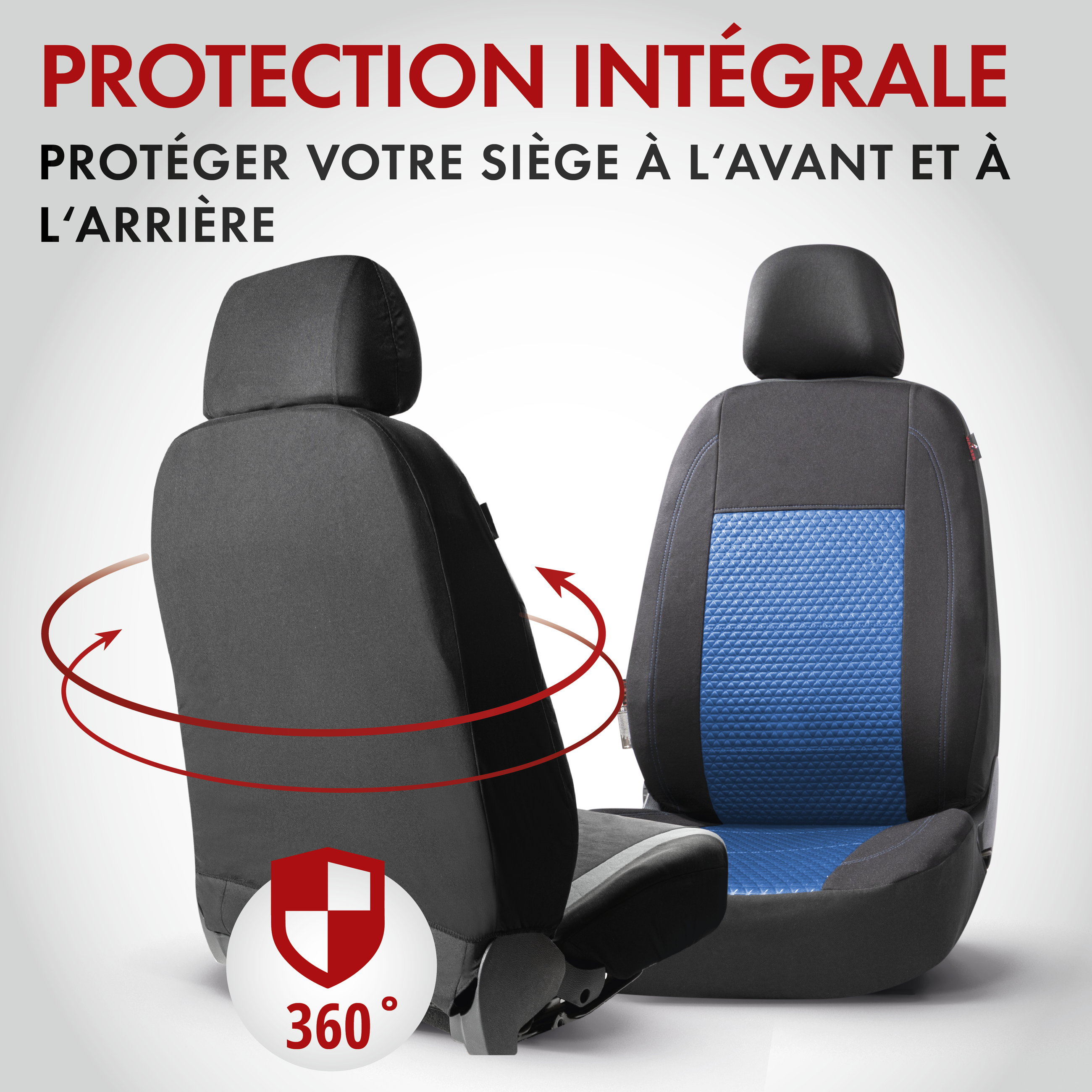 ZIPP IT Premium Housse de sièges Avignon complet avec système de fermeture éclair noir/bleu