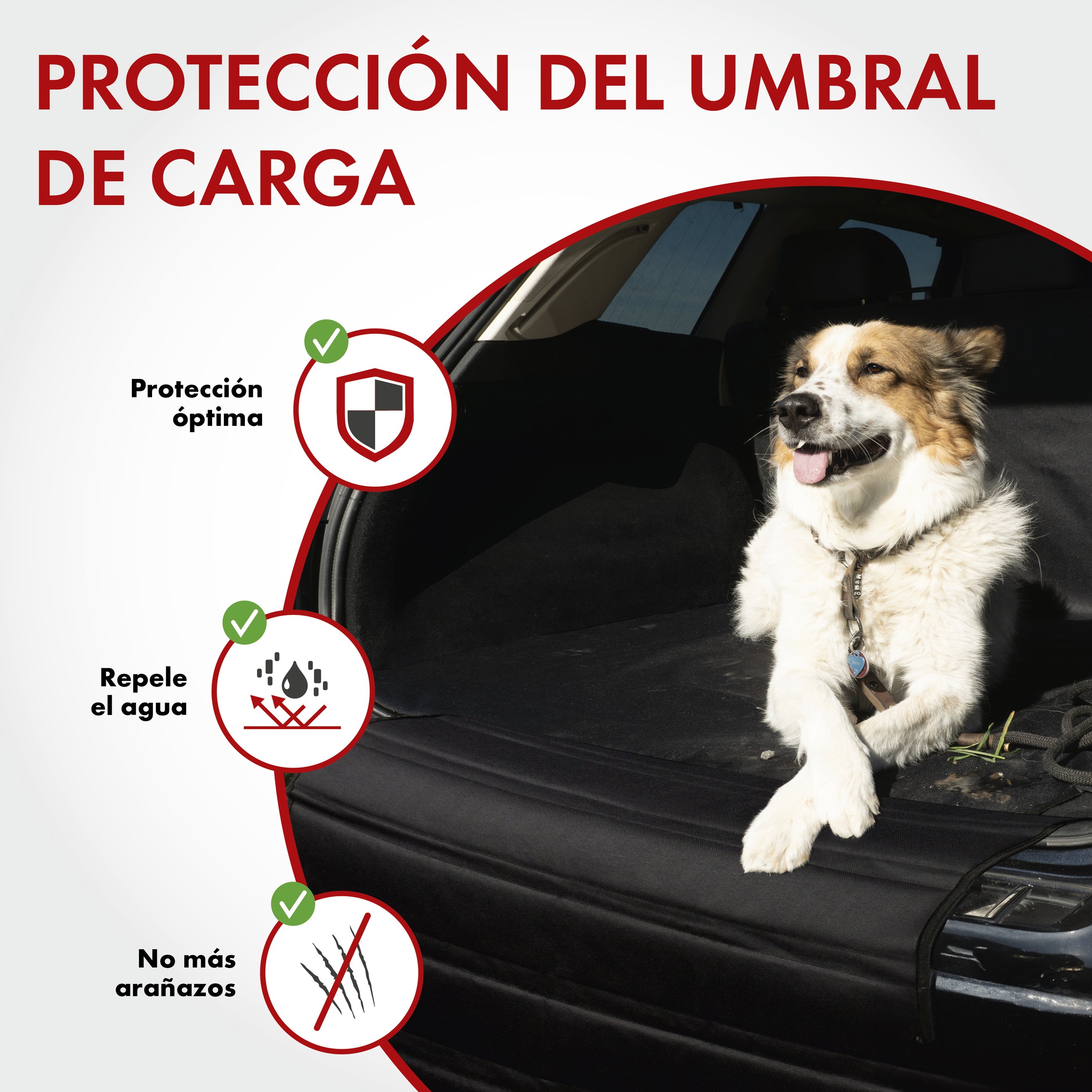 Protector de borde de carga maletero, protector de parachoques, protector antiarañazos para perros negro