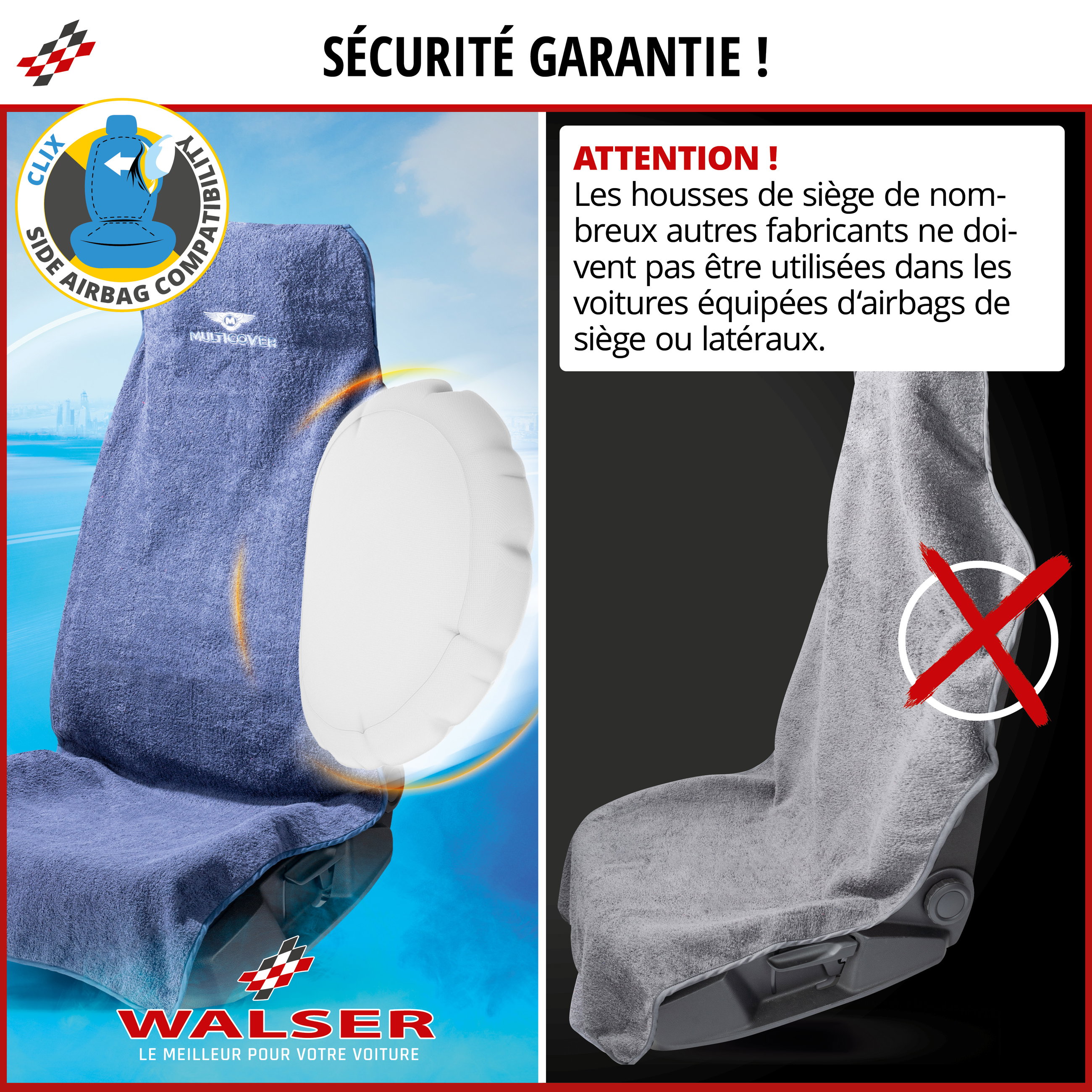 Housse de siège Multicover bleu marine, 1 pièce