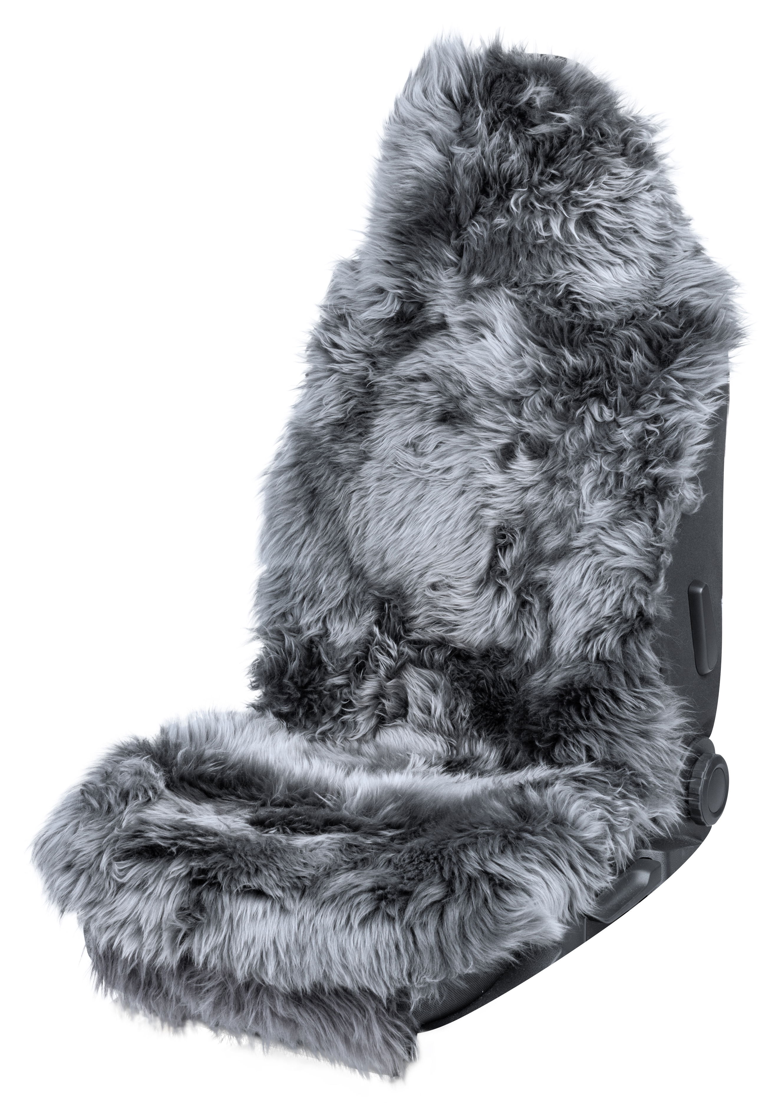 Genuine Lambskin Car Seat Cover – 30 Cm X 138 Cm – Slate Color – Soft Sheep Fur With Non-Slip Leather Backing – Fits Most Car Seats