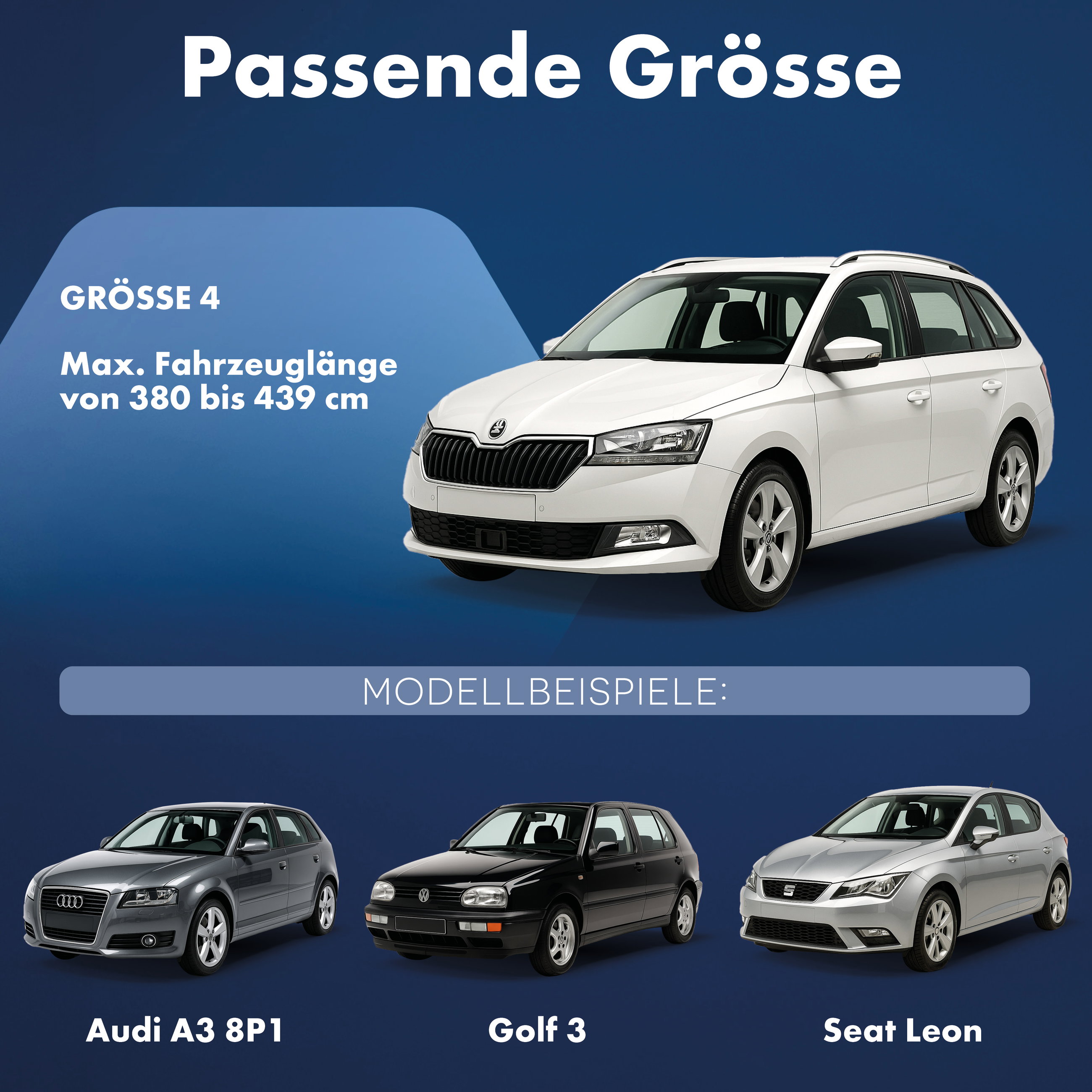 Abdeckplane Auto, Autoplane Vollgarage Kombi Größe L, Autoabdeckung silber