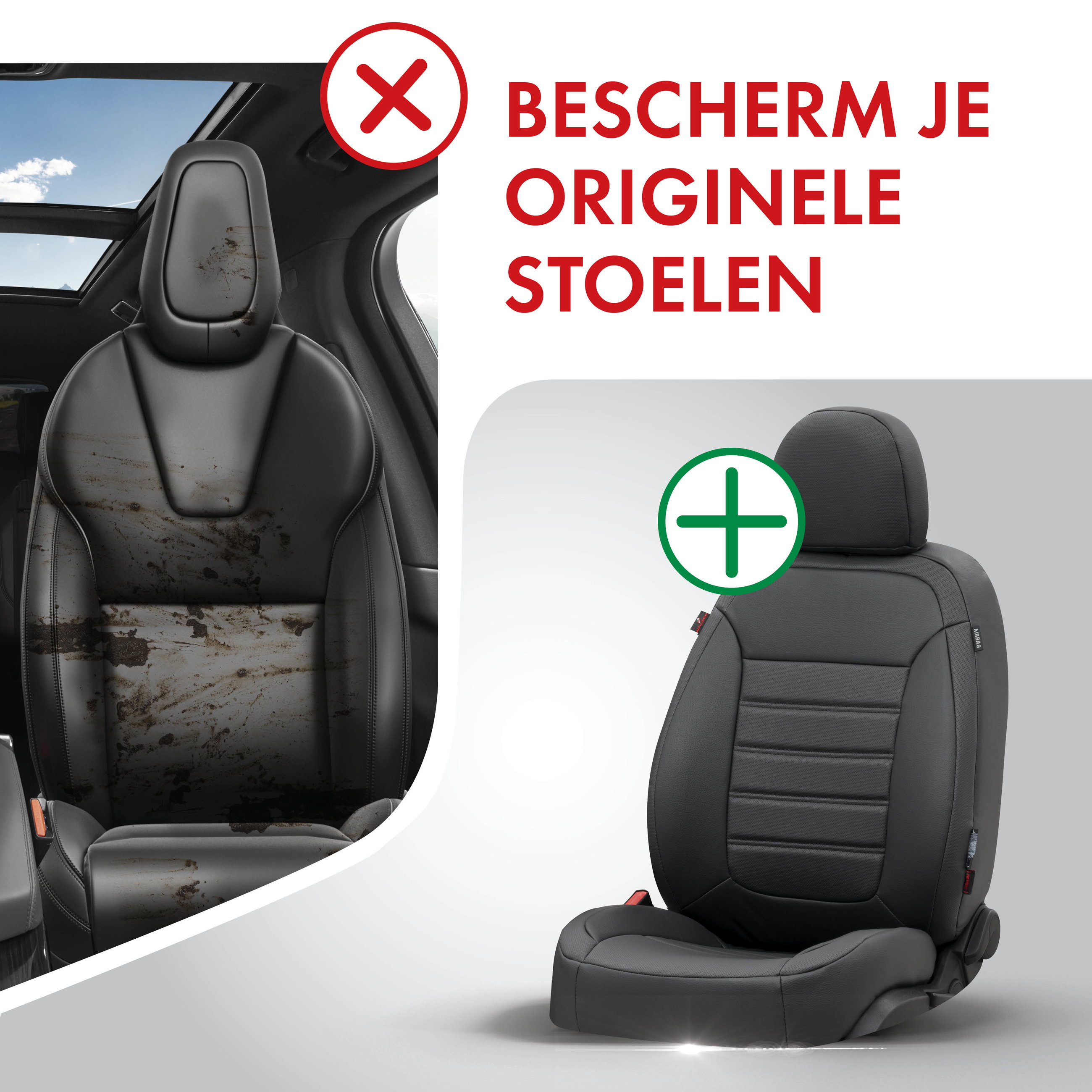 Auto stoelbekleding Robusto geschikt voor Nissan Juke (F15) 06/2010-Vandaag, 2 enkele zetelhoezen voor standard zetels