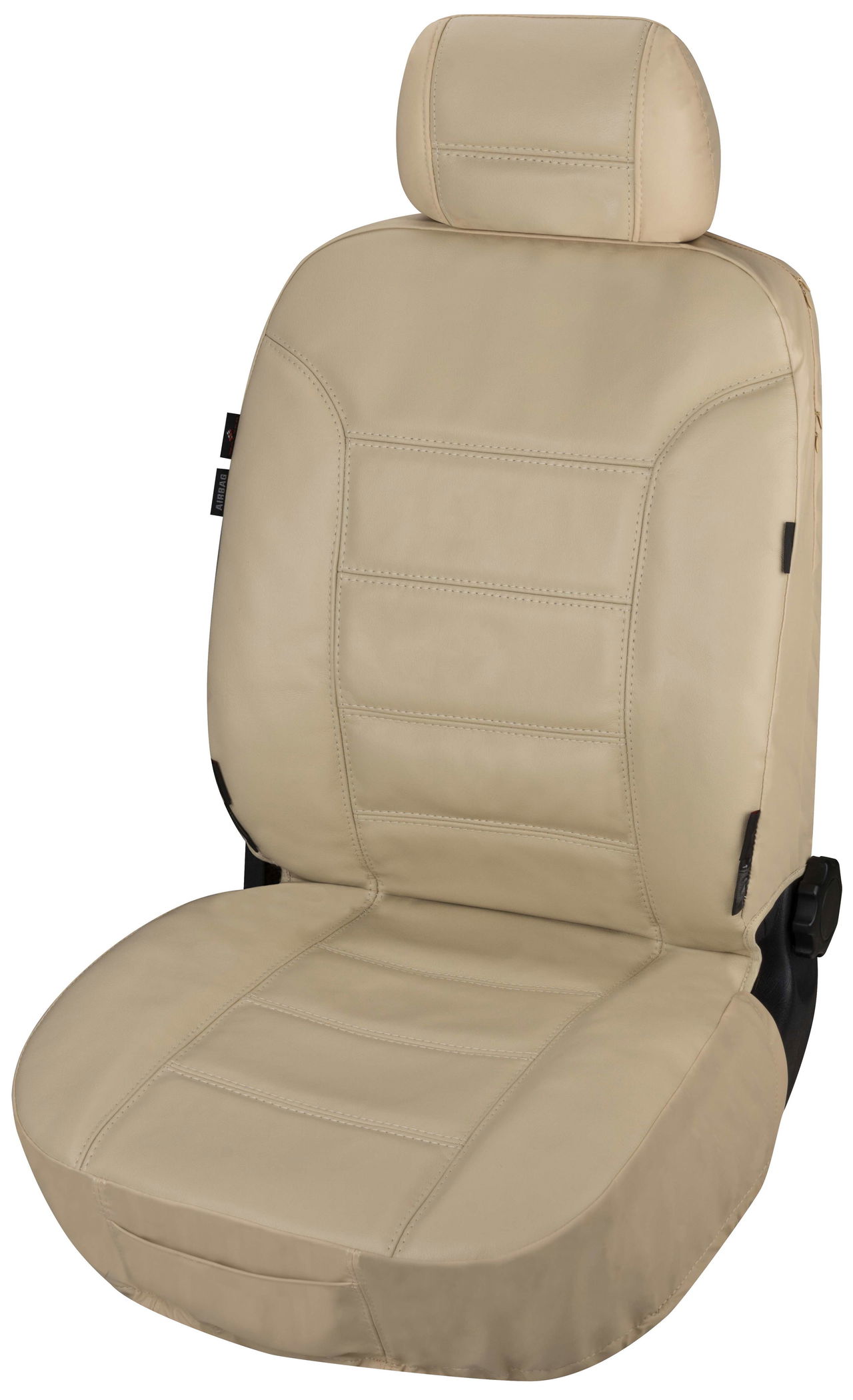 Leather Car Seat Covers - Beige &black main image 1