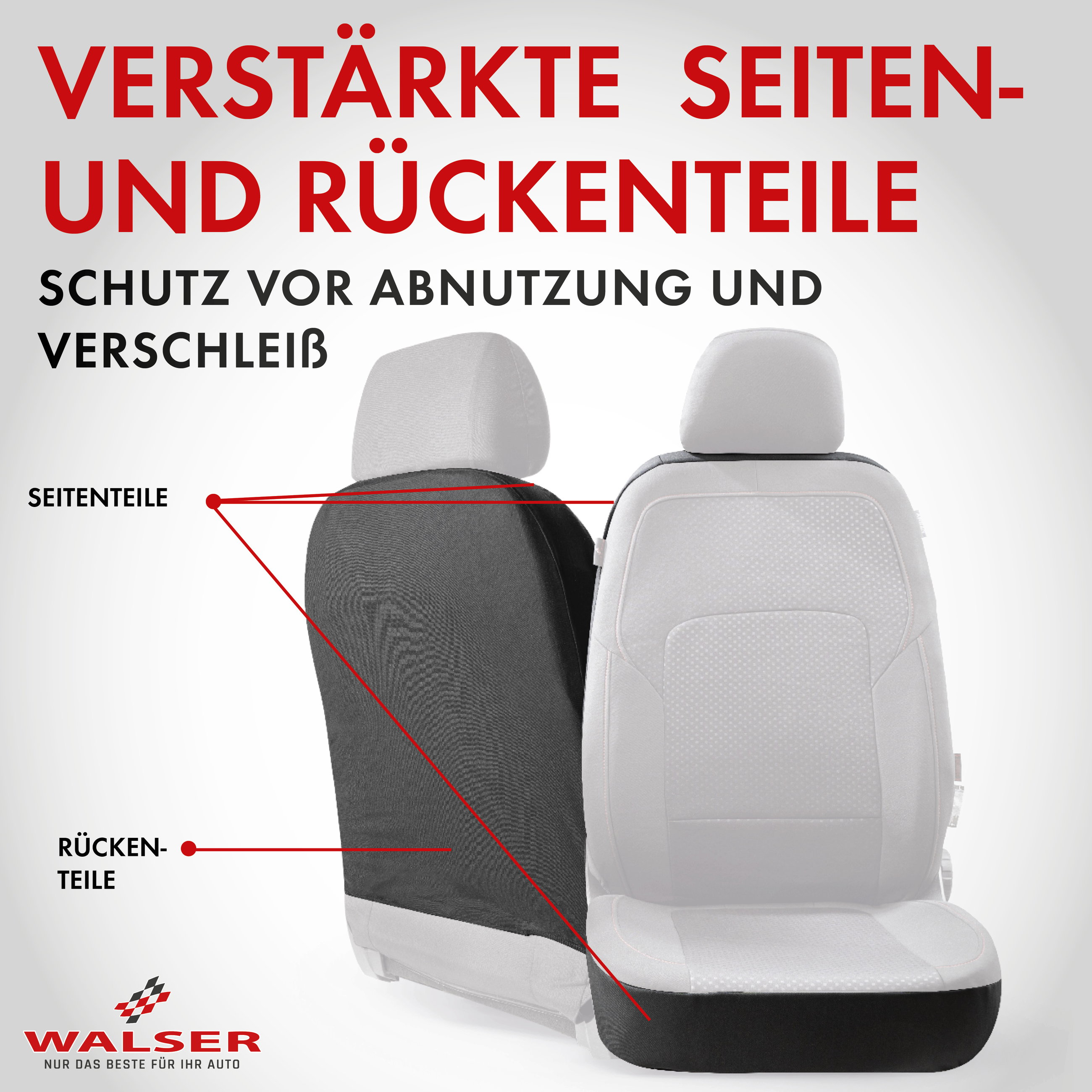 Autositzbezug ZIPP-IT Premium Derby, PKW-Schonbezüge für 2 Vordersitze mit Reißverschluss-System schwarz