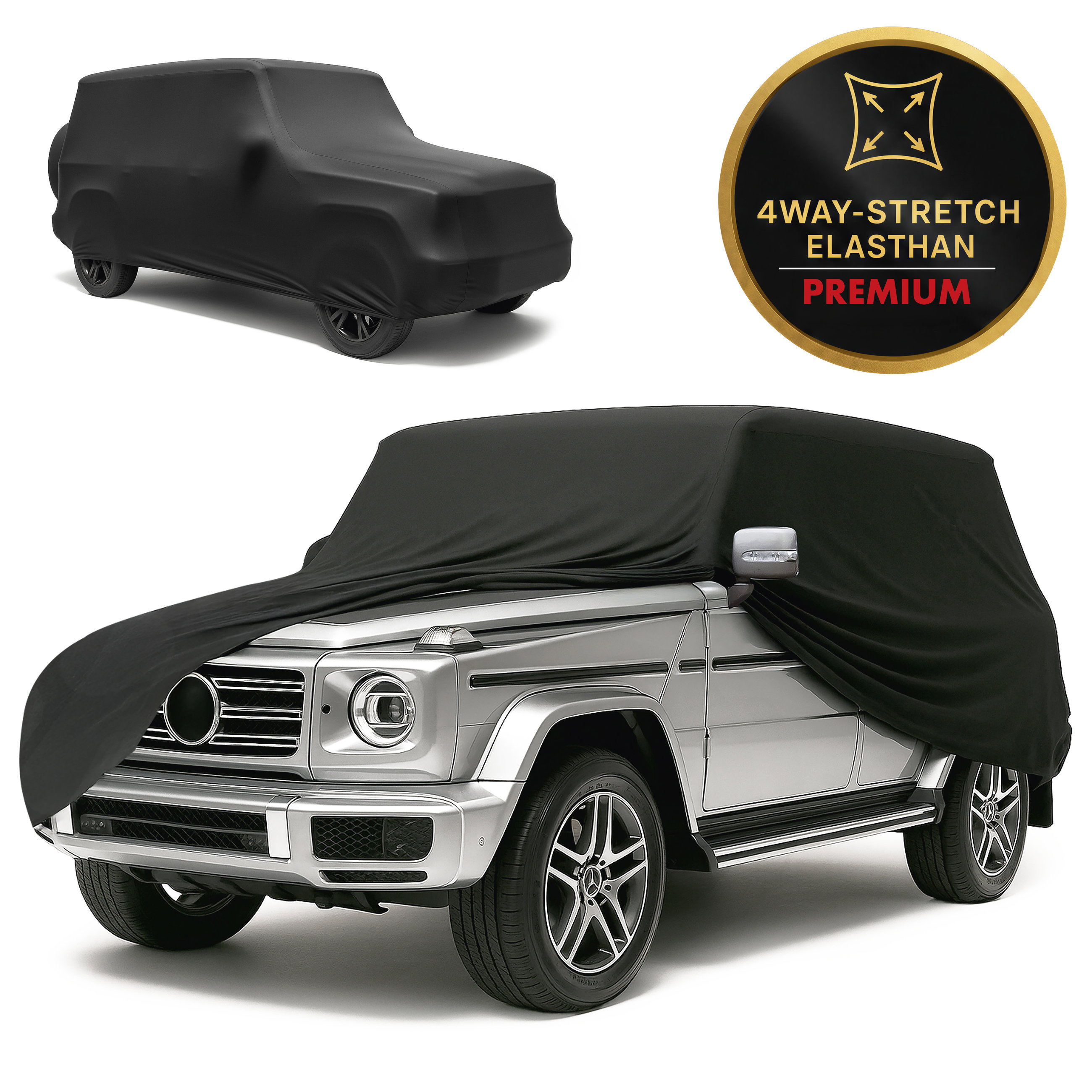 Bilovertræk indendørs Stretch Plus, bilbeskyttelsesdækken størrelse 10 SUV/van sort, Walser Onlineshop