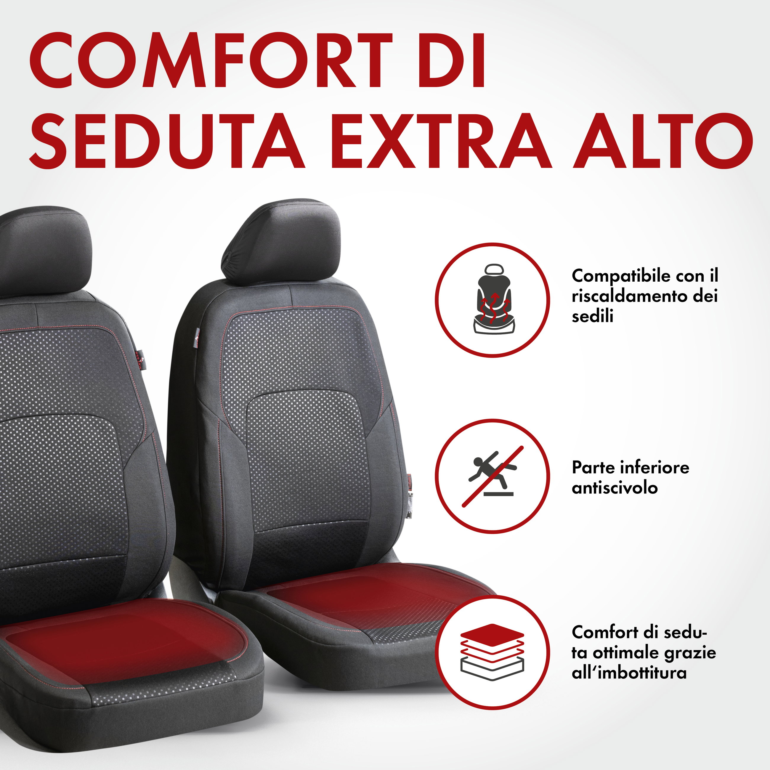 ZIPP IT Premium Coprisedili Logan per due sedili anteriori con sistema di chiusura lampo nero/grigio
