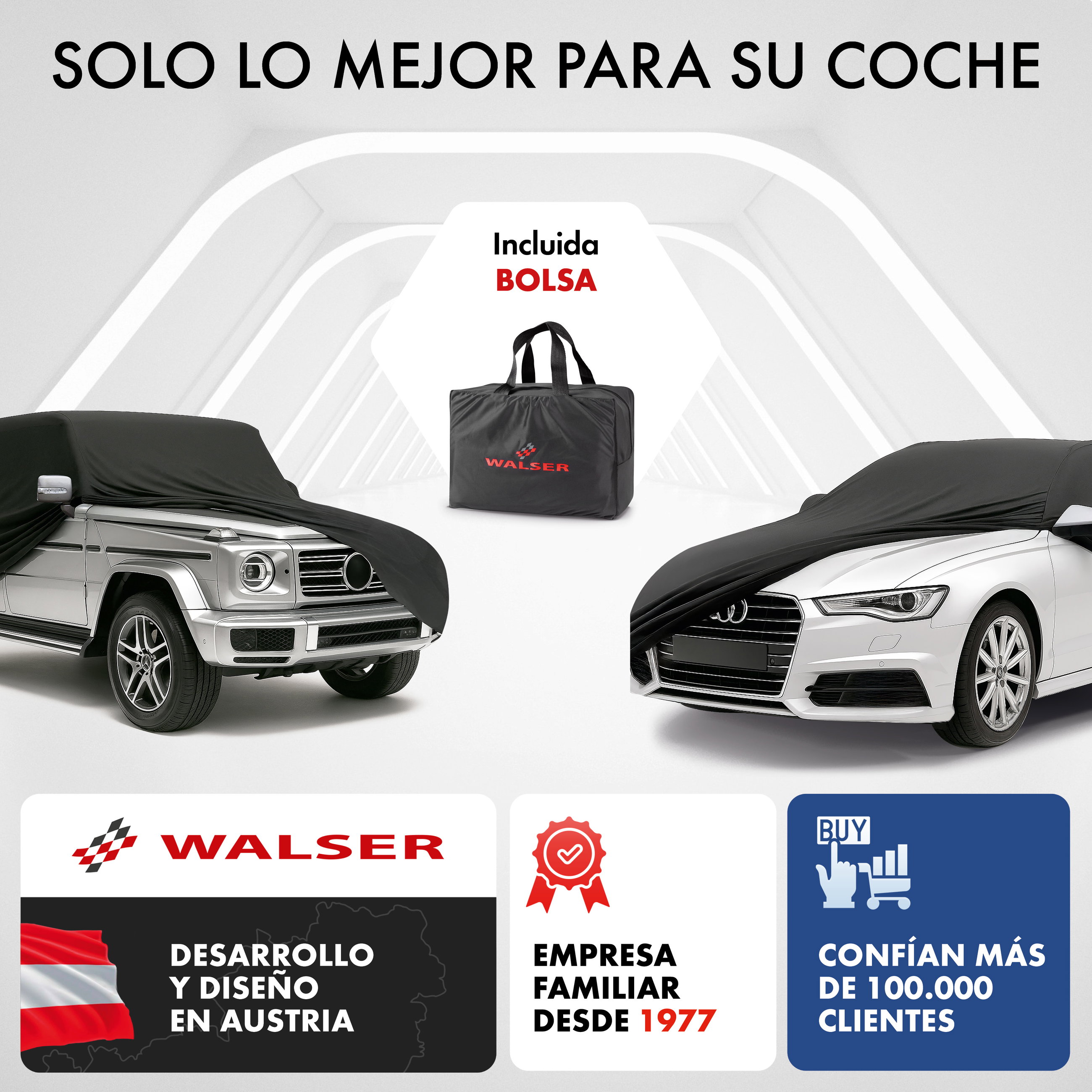 Funda de coche interior Stretch Plus, cubierta protectora de coche talla 7 SUV/furgoneta negro