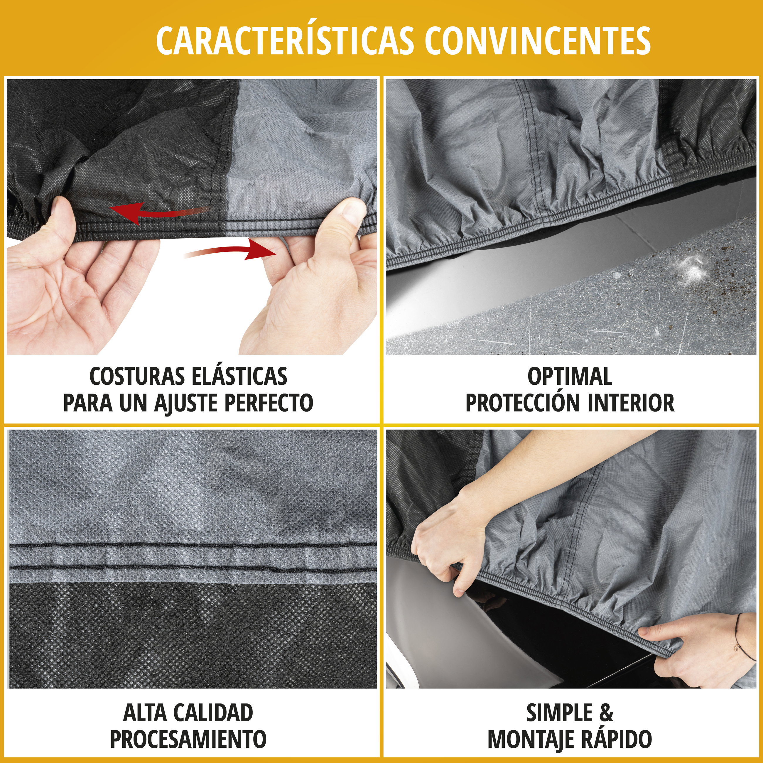 Funda de coche Indoor Eco, cubierta protectora de coche talla 2 coche negro