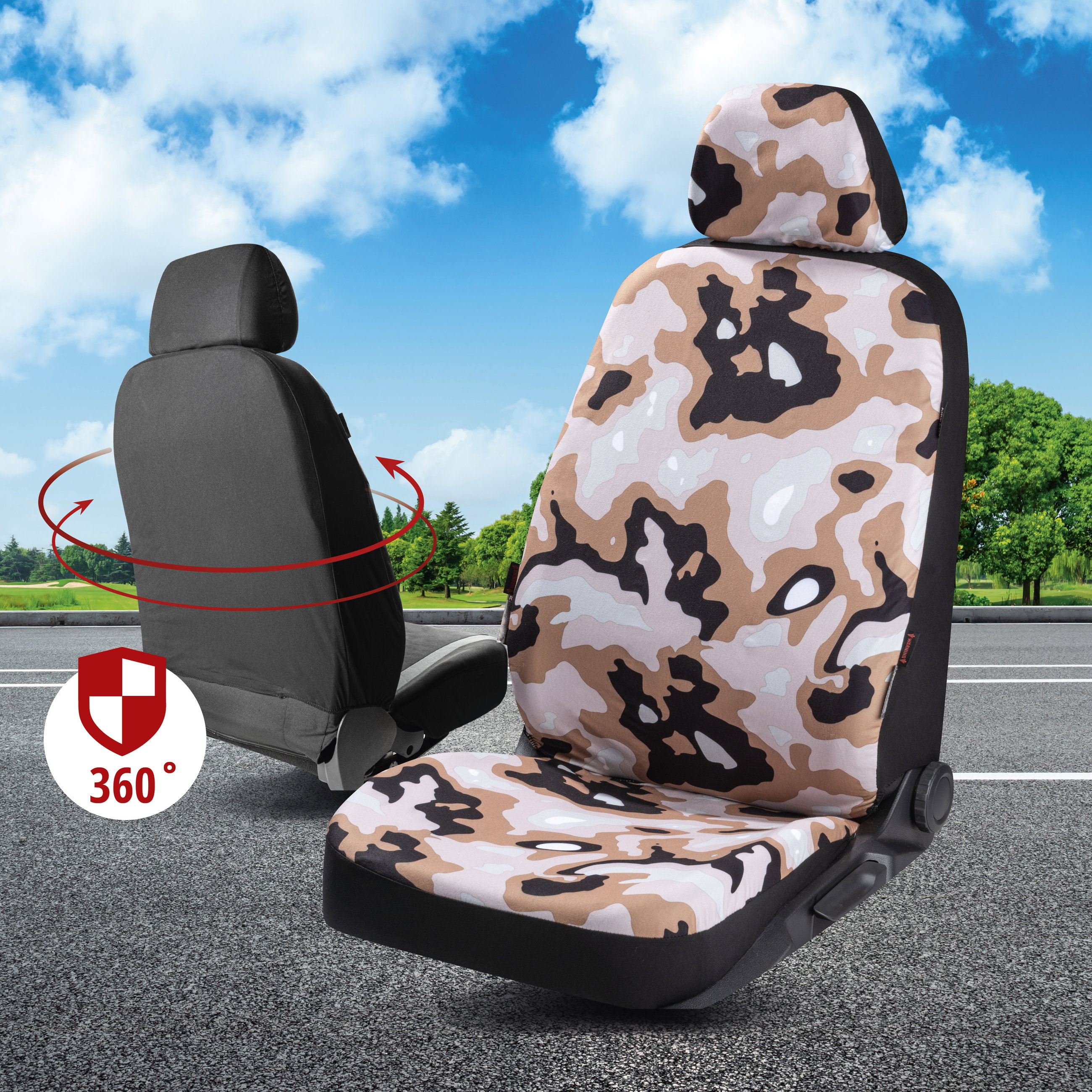 Autosædebetræk Camouflage, bilsædebetræk enkeltsæde Camouflage-Design