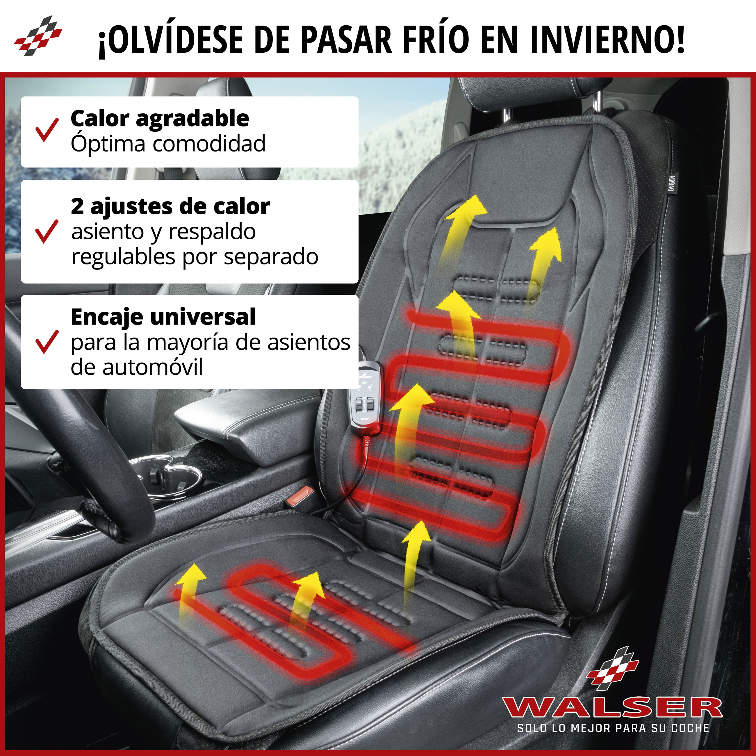 Kissen, Dekoration für Zuhause, Autositz, Sitzheizung, verstellbar, universell, Auto-Innenraum