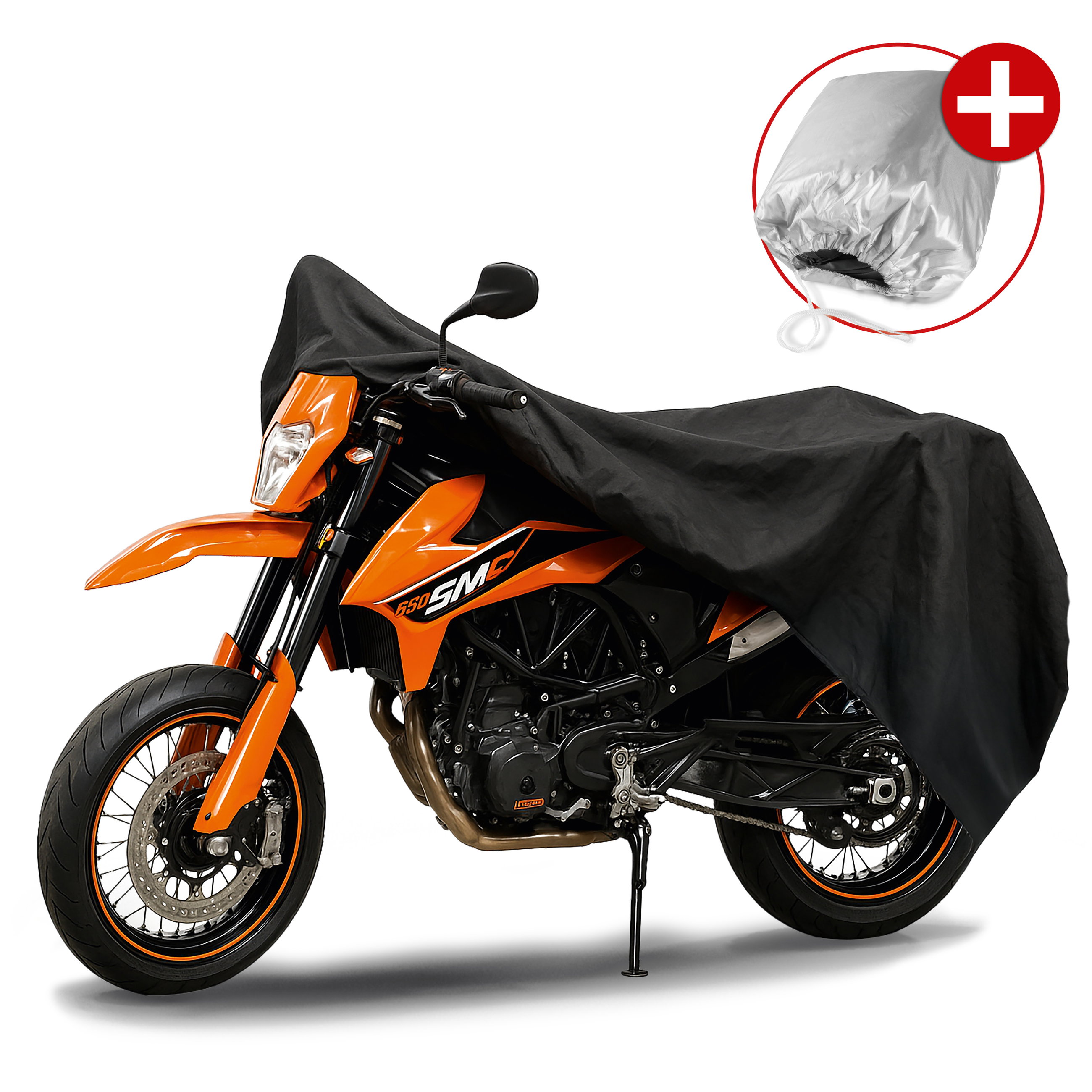 Premium Bâche de protection pour moto L, Bâche de protection pour moto en PVC robuste, Garage pour moto étanche - 250x100x130 cm noir, Walser 