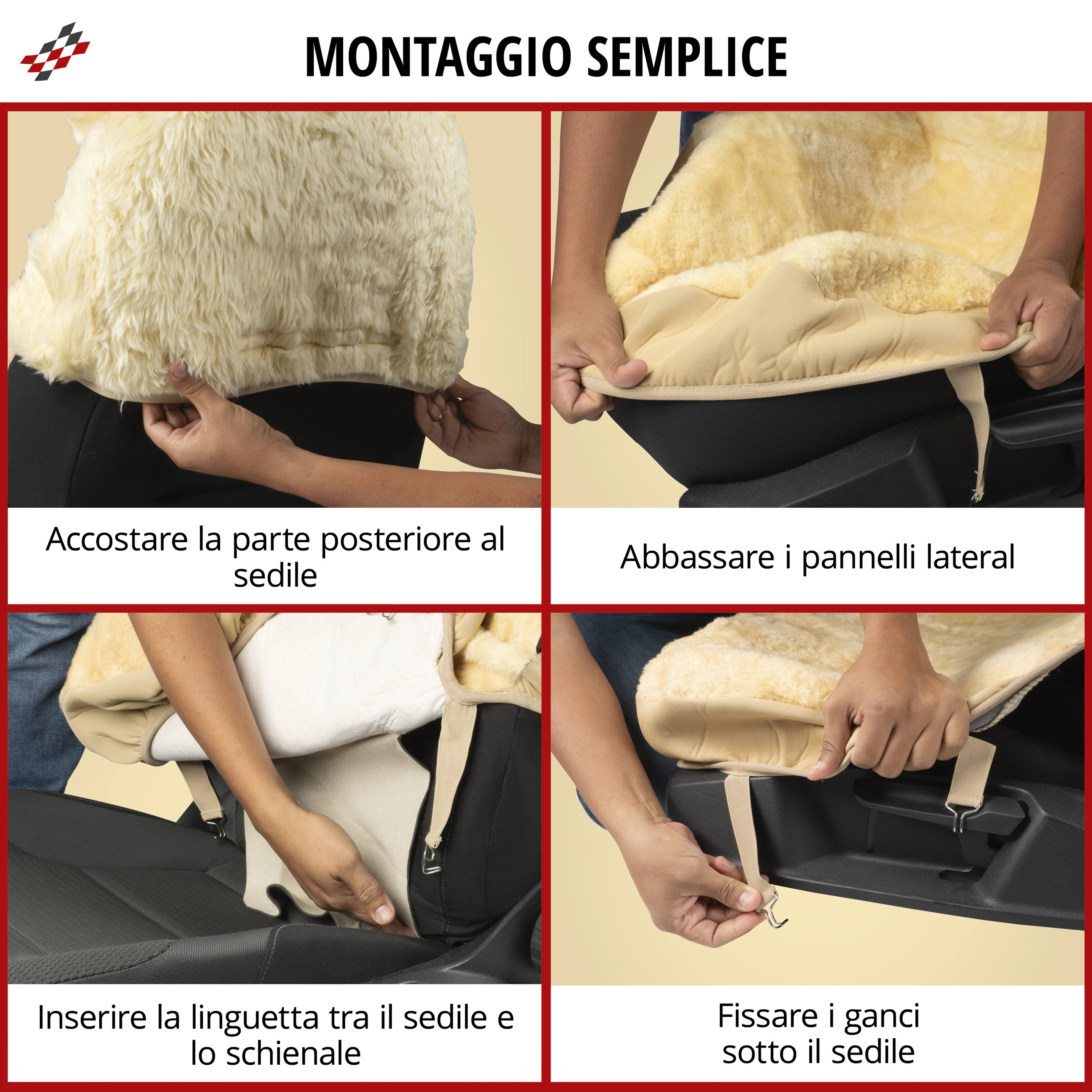 Coprisedili auto Zoya in pelle di agnello antracite con sistema IT ZIPP per sedili con schienale alto, 1 pezzo